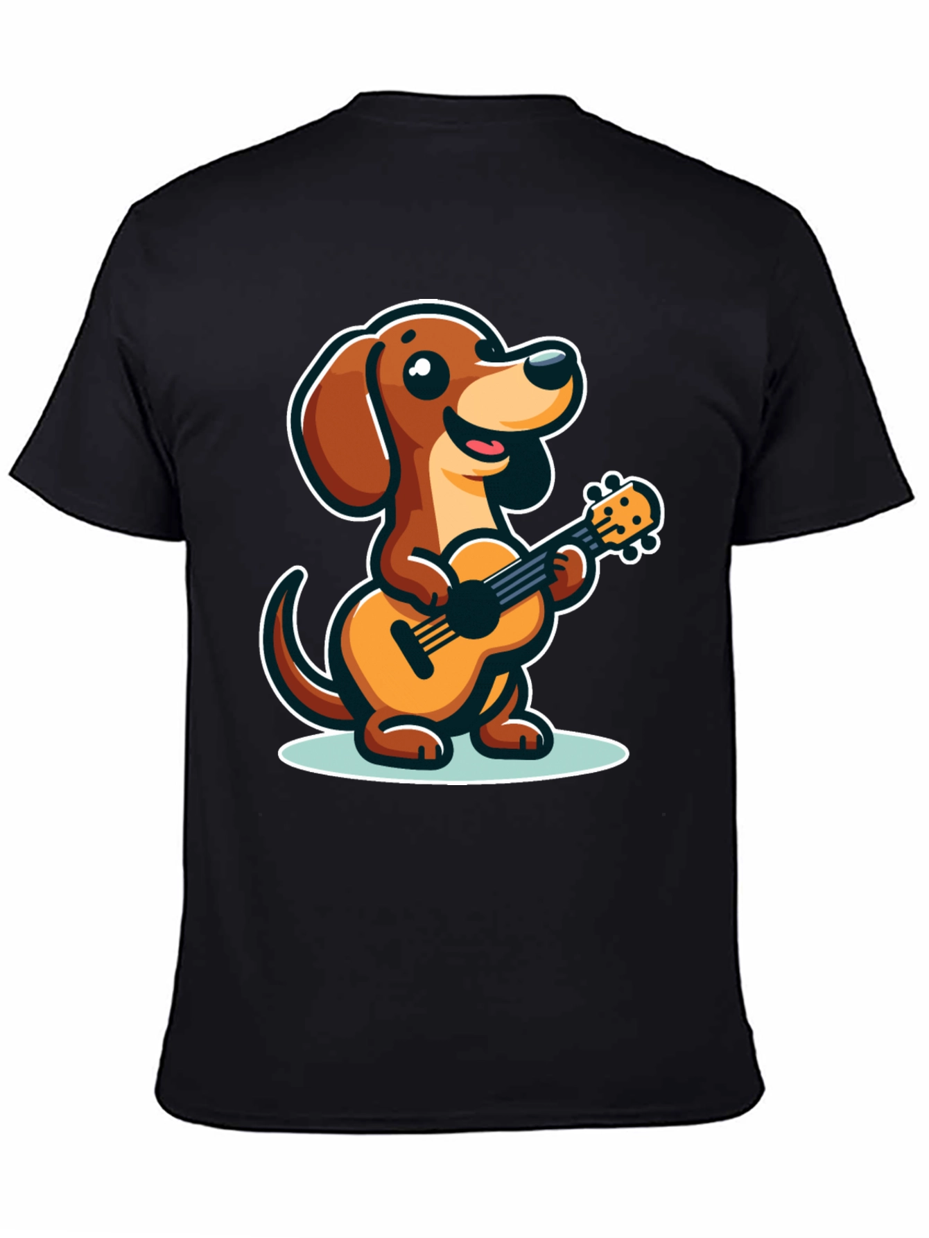 Cute Dog Playing Ukulele Graphic Tee