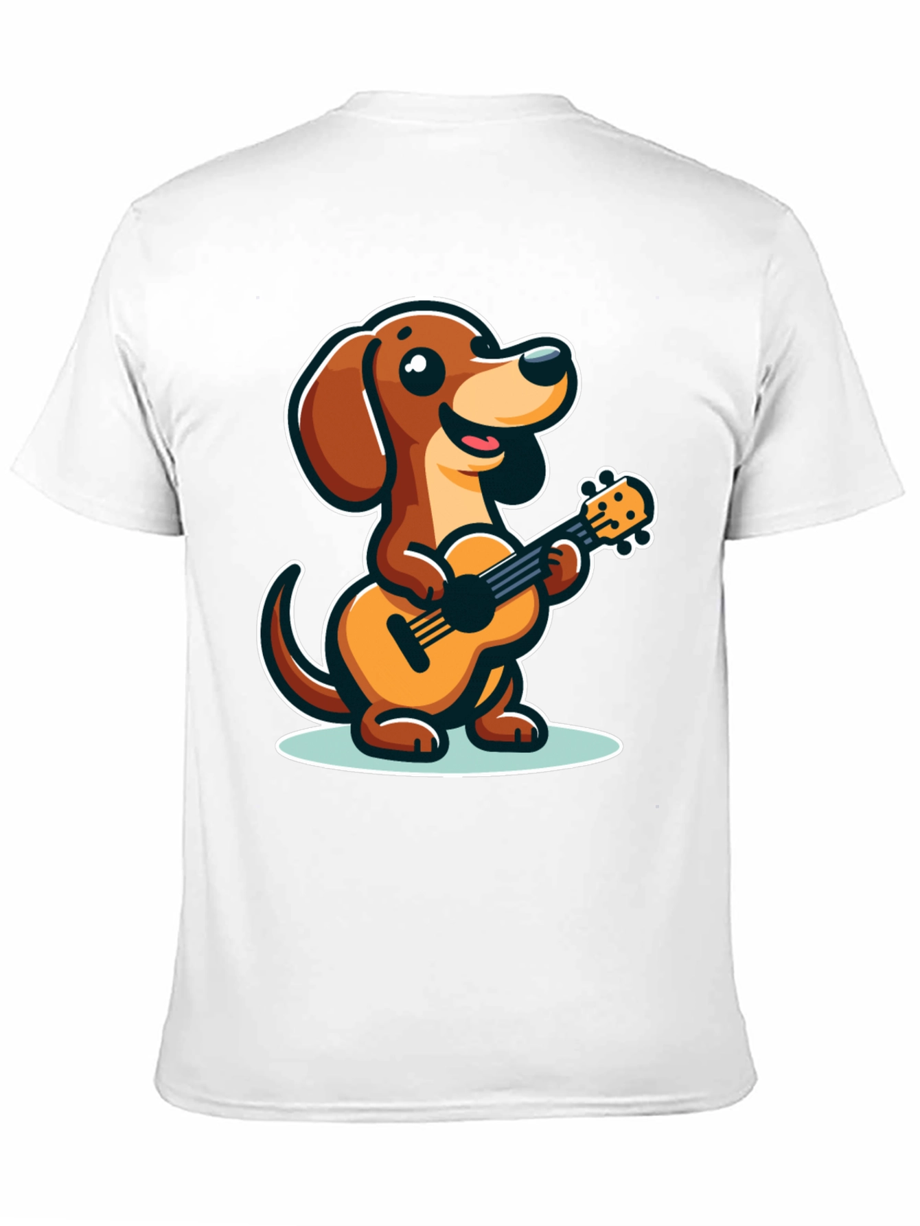 Cute Dog Playing Ukulele Graphic Tee