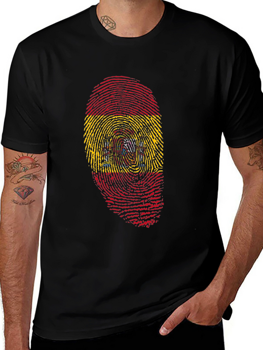 Spain Flag Fingerprint Graphic T-Shirt