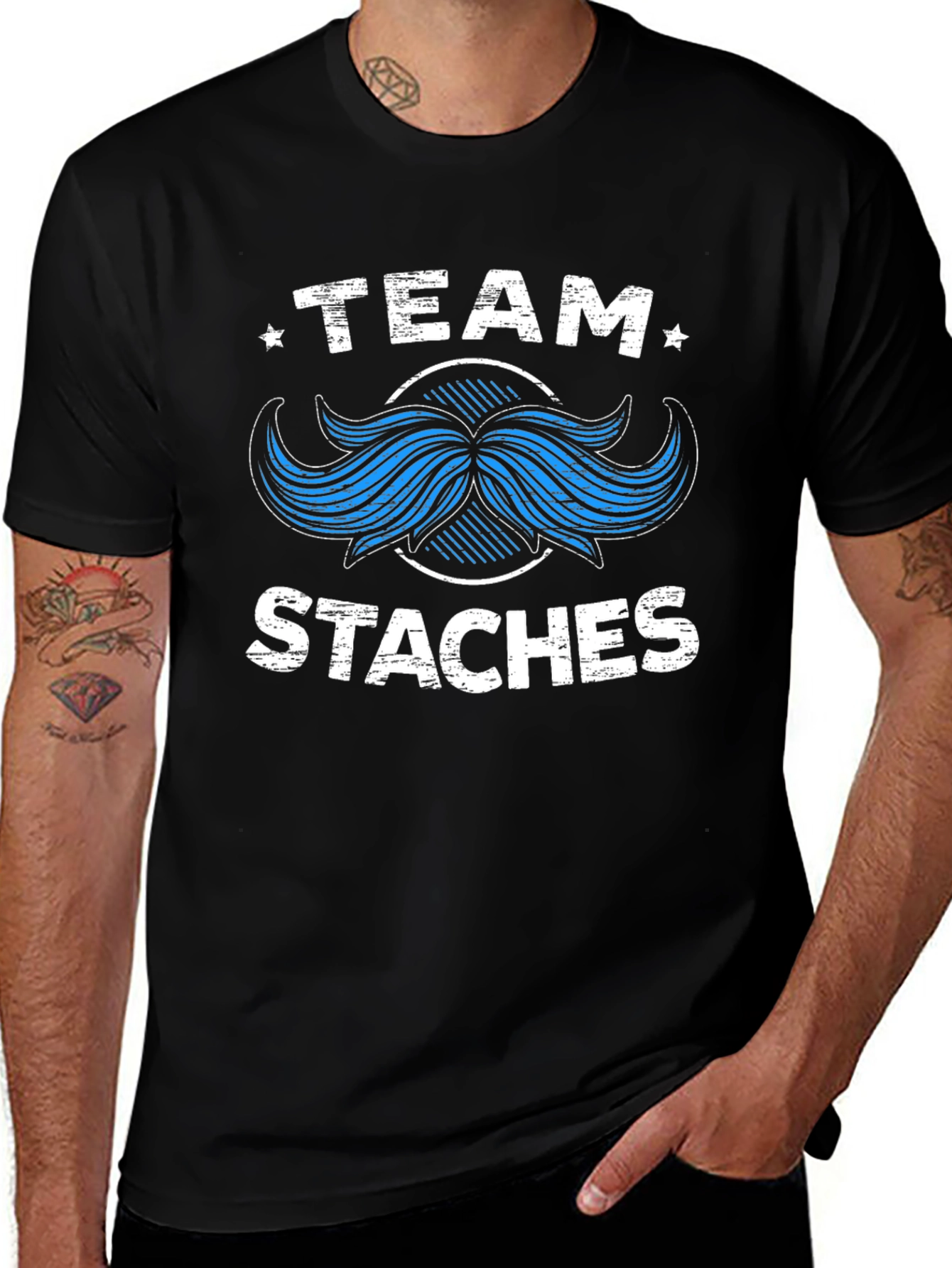 Team Staches Graphic T-Shirt - Mustache Pride Tee