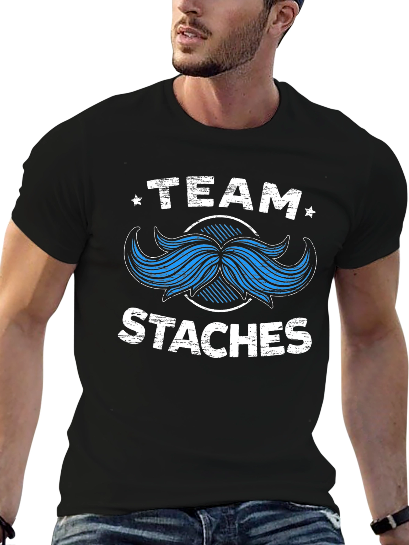 Team Staches Graphic T-Shirt - Mustache Pride Tee