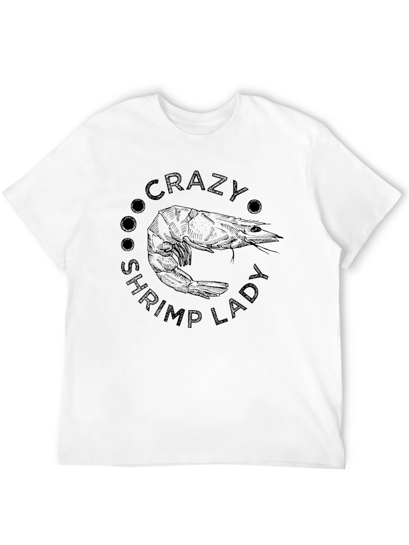 Crazy Shrimp Lady Black T-Shirt