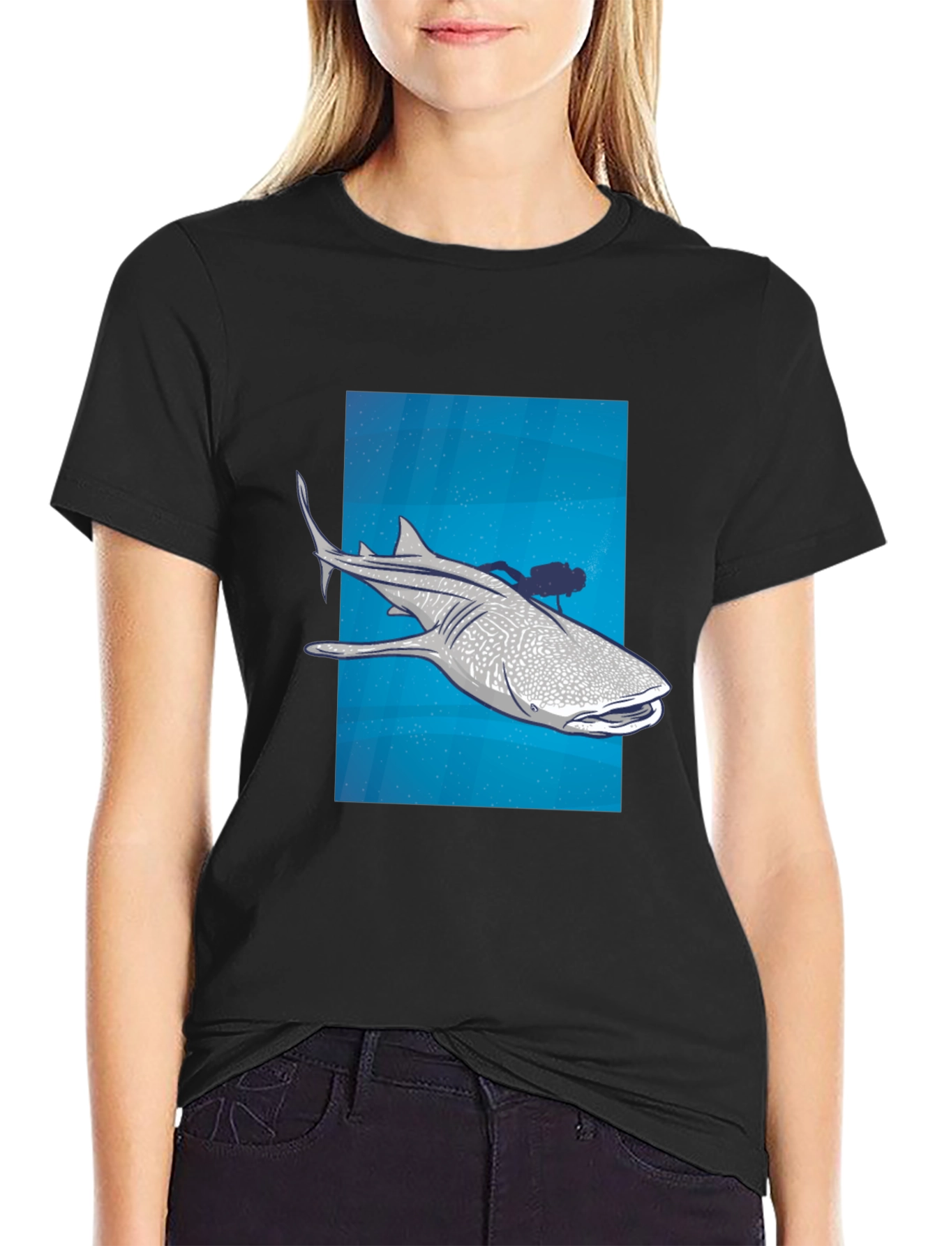 Whale Shark Scuba Diver Graphic Tee