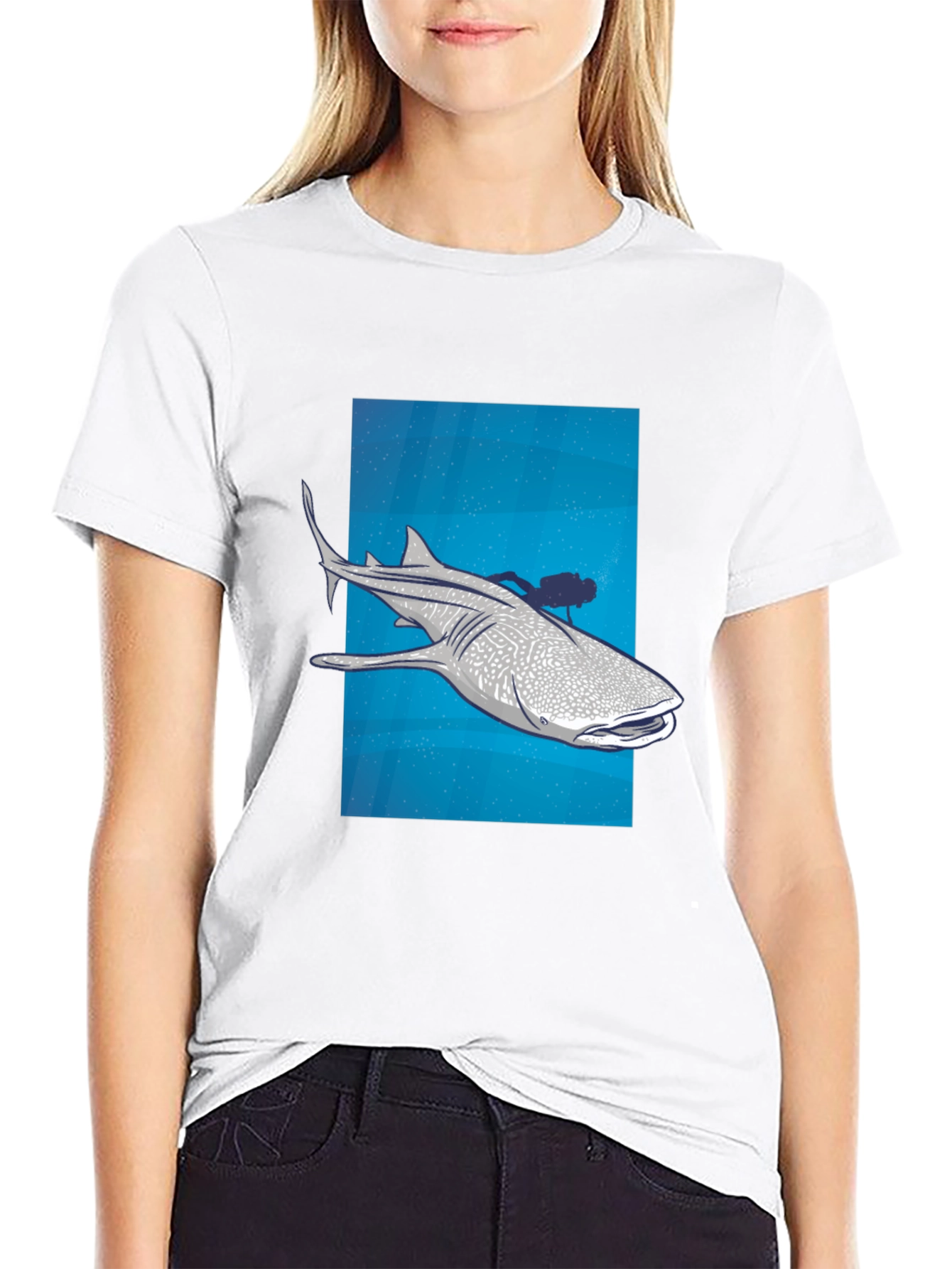 Whale Shark Scuba Diver Graphic Tee