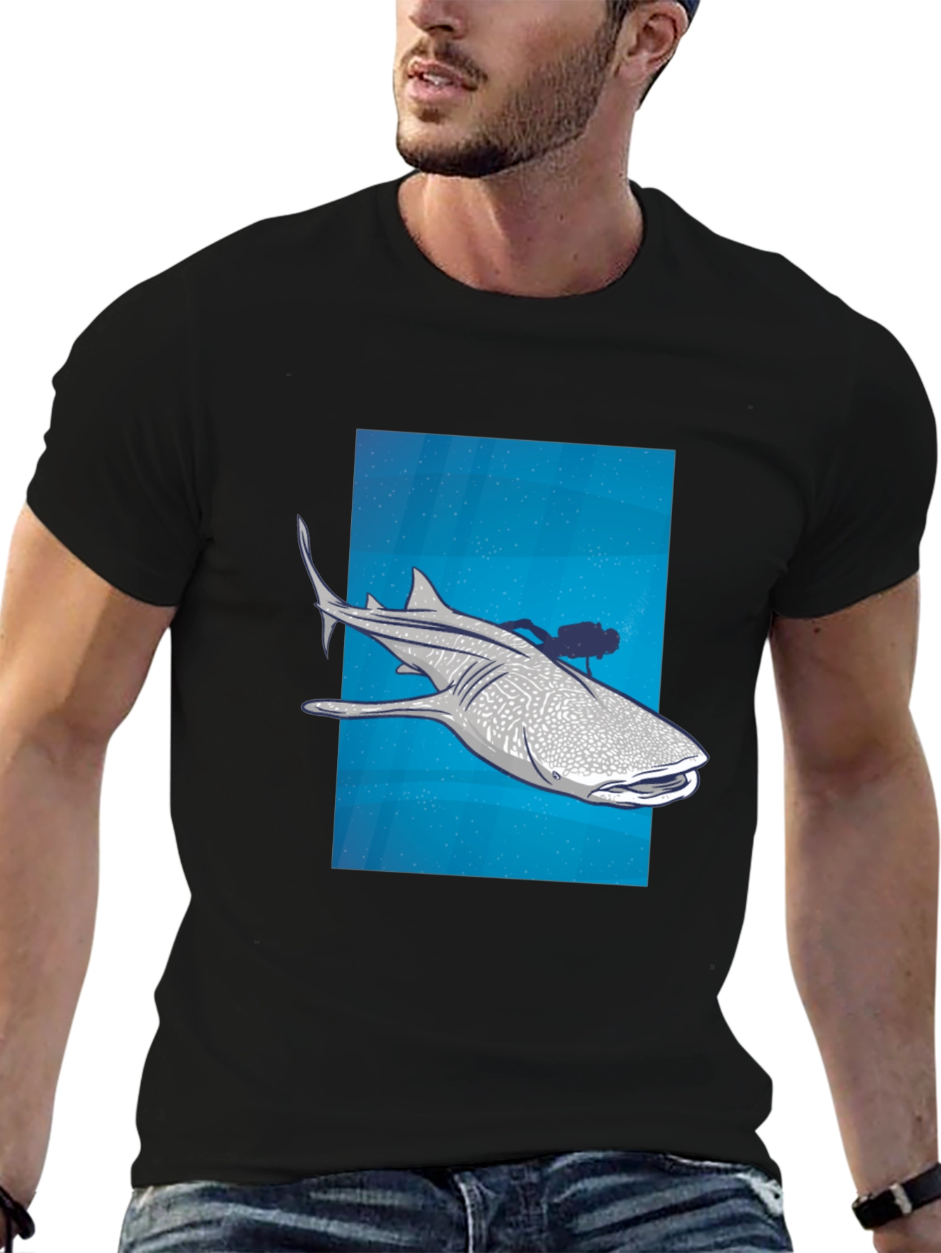 Whale Shark Scuba Diver Graphic Tee