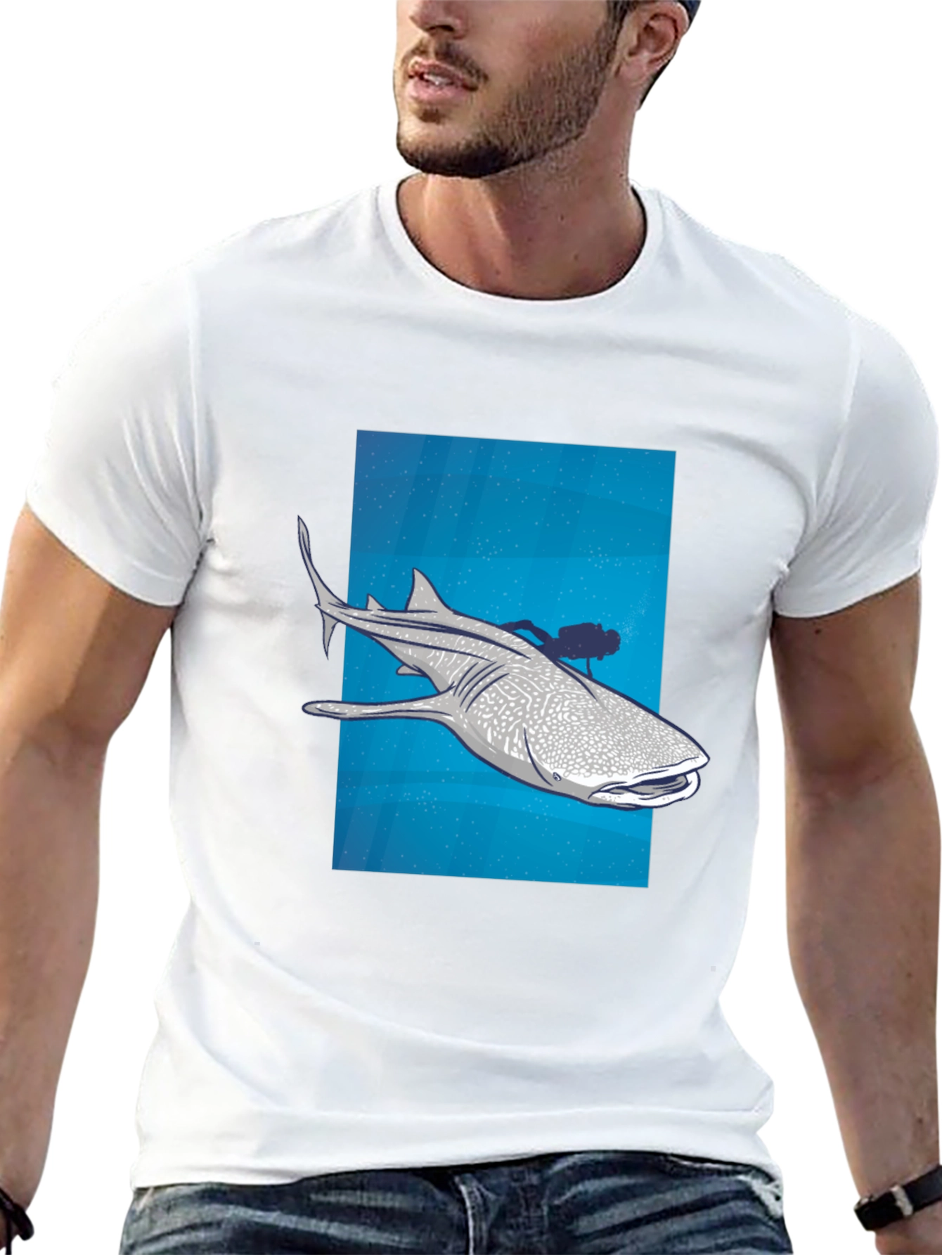 Whale Shark Scuba Diver Graphic Tee
