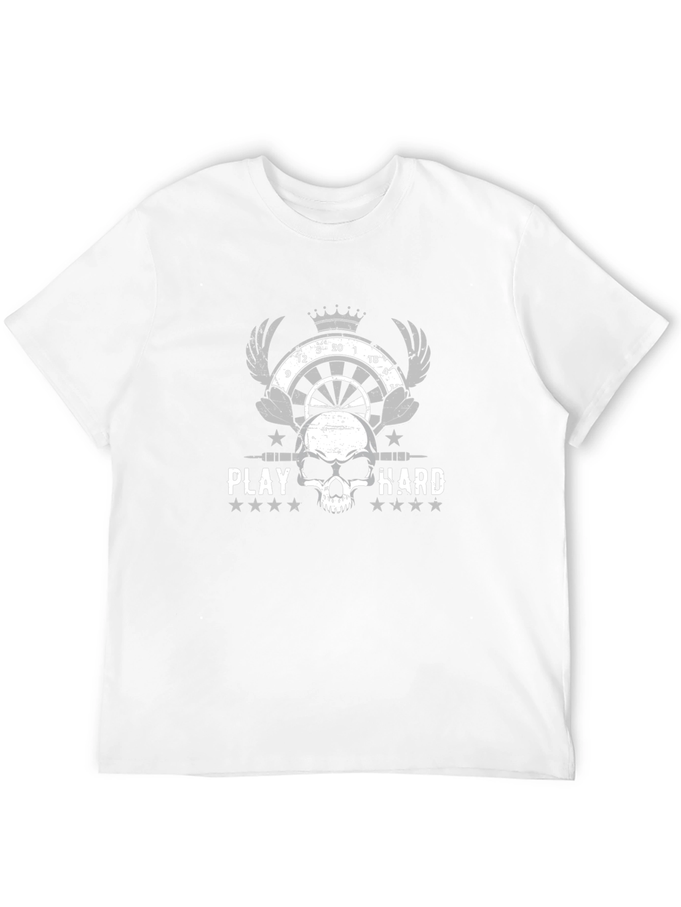 Play Hard Dart Skull Graphic Tee - Black