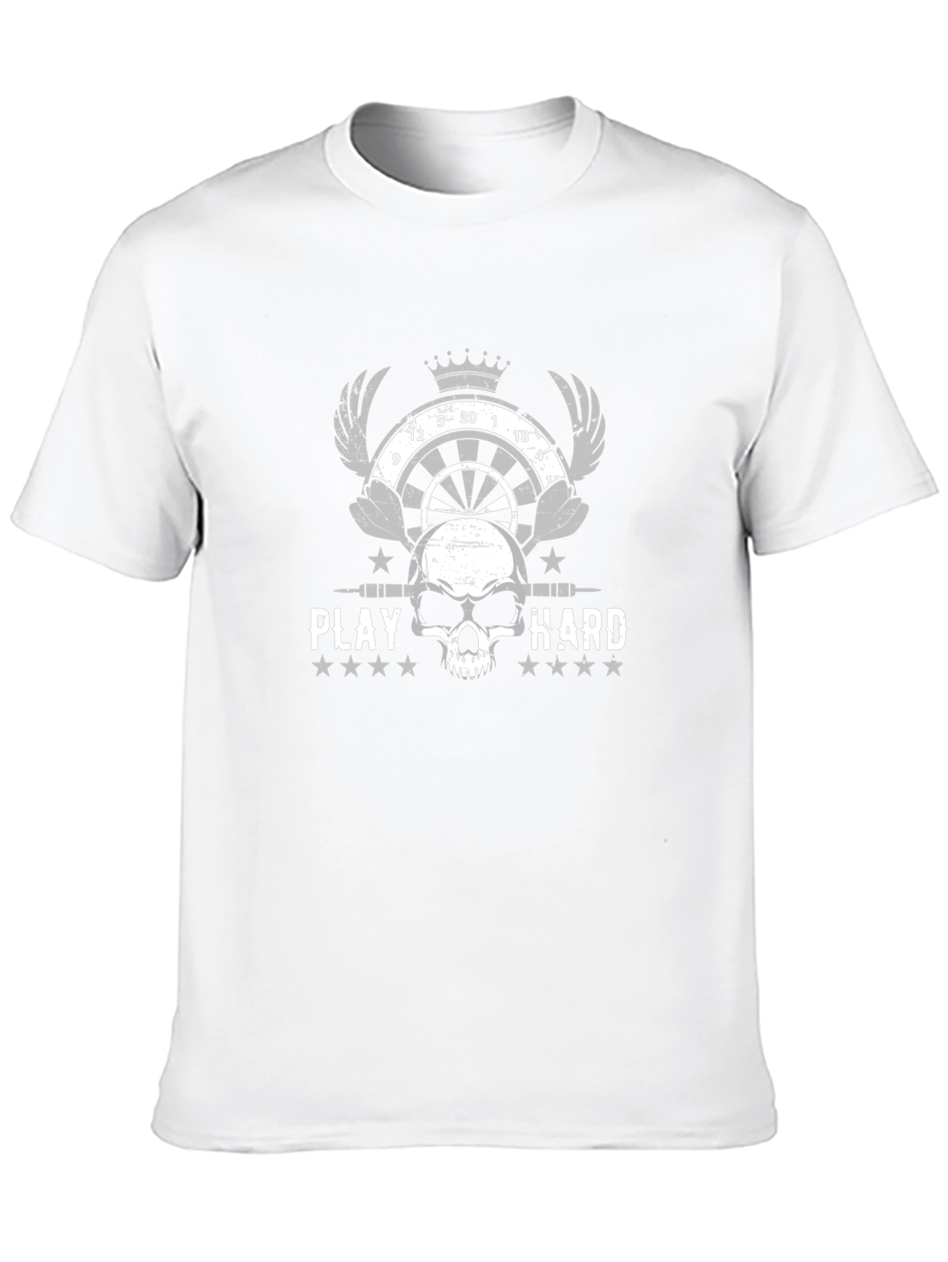 Play Hard Dart Skull Graphic Tee - Black