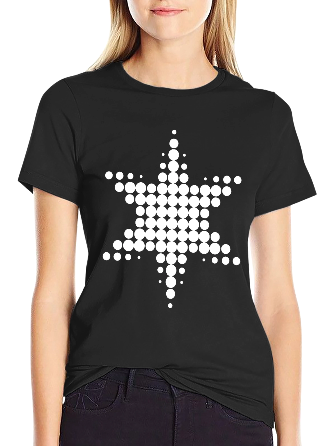 Geometric Starburst Mens Black Tee