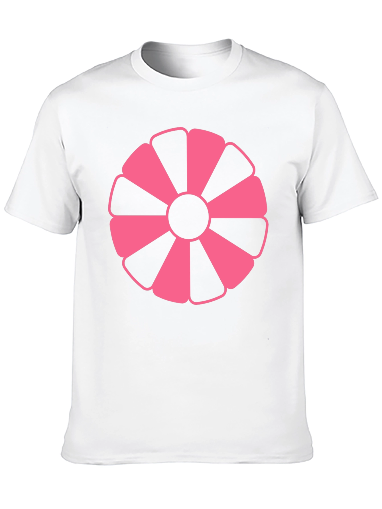 Pink Petal Graphic Black T-Shirt