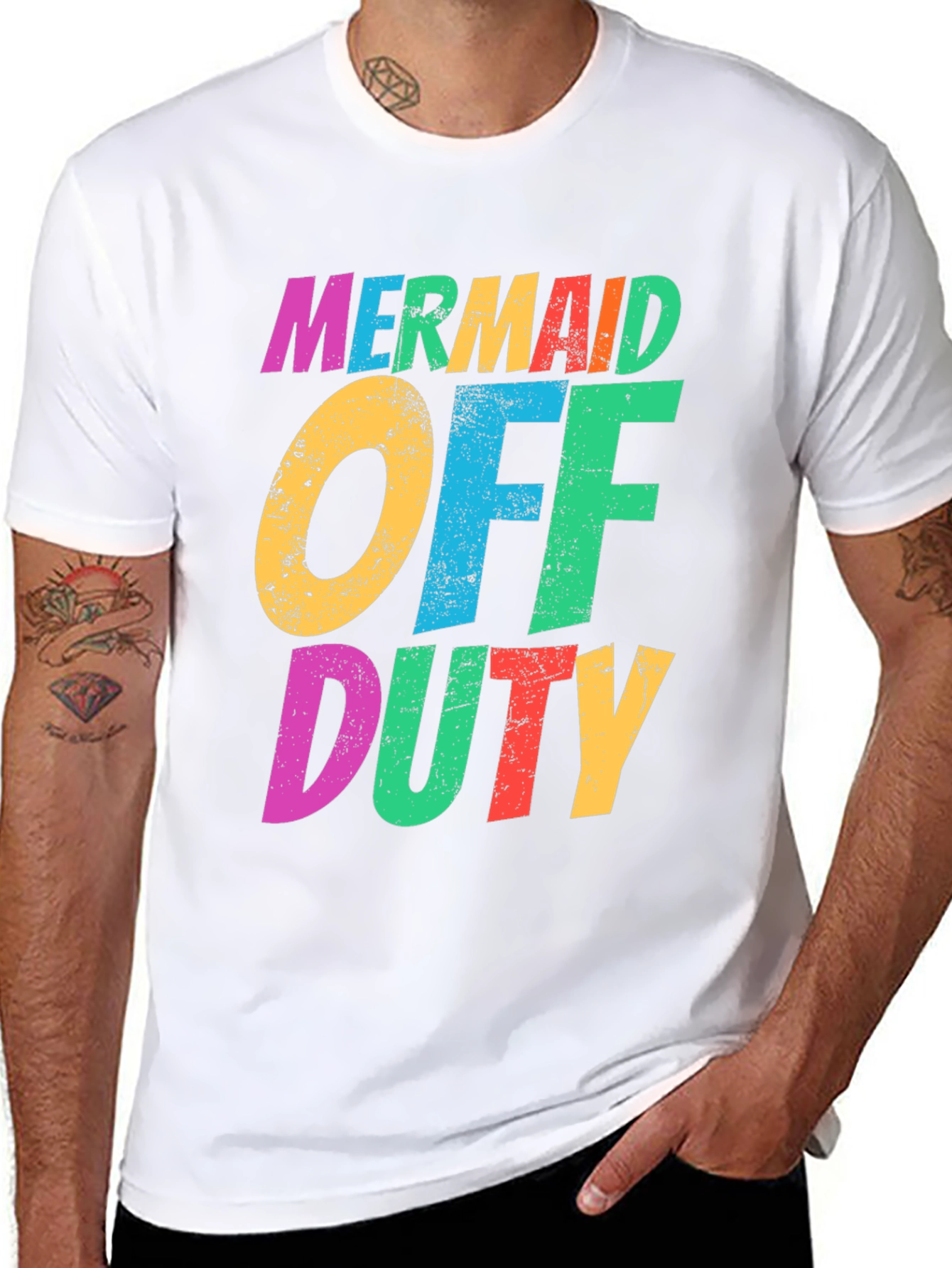 Mermaid Off Duty Graphic T-Shirt - Fun Vacation Apparel