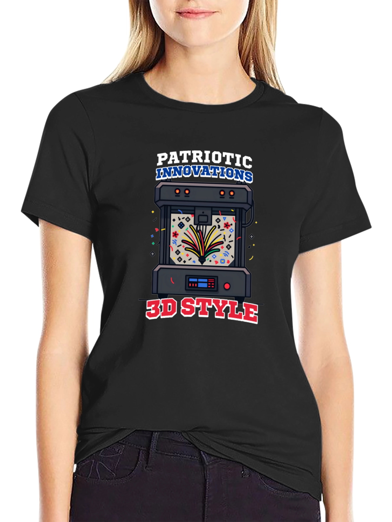 Patriotic Innovations 3D Style Black T-Shirt