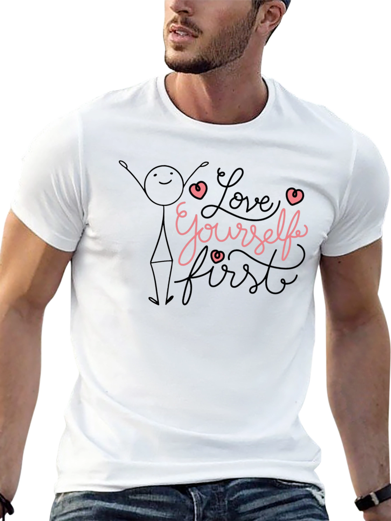 Love Yourself First Black Graphic Tee