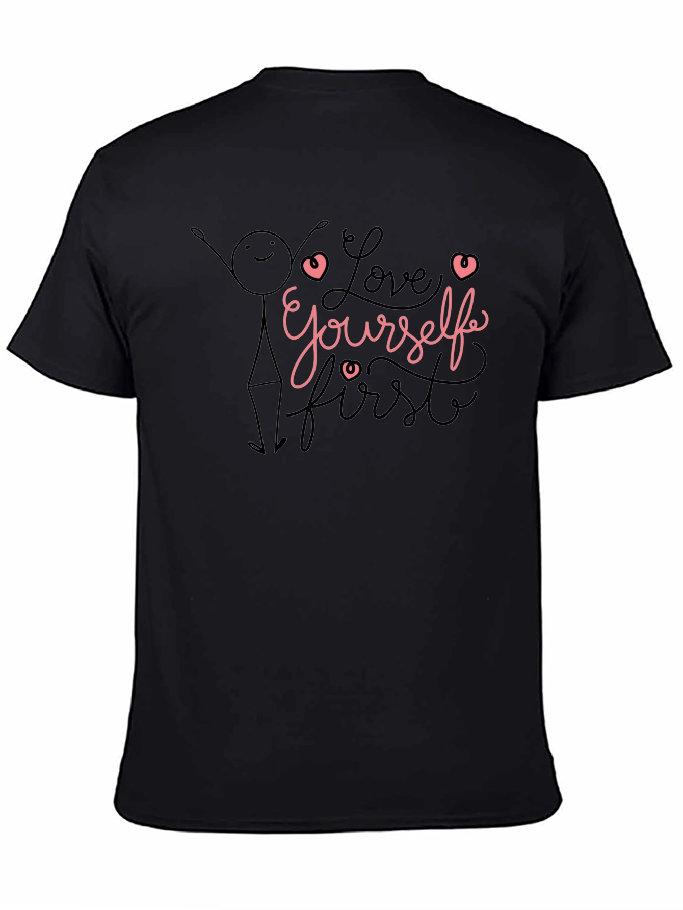 Love Yourself First Black Graphic Tee