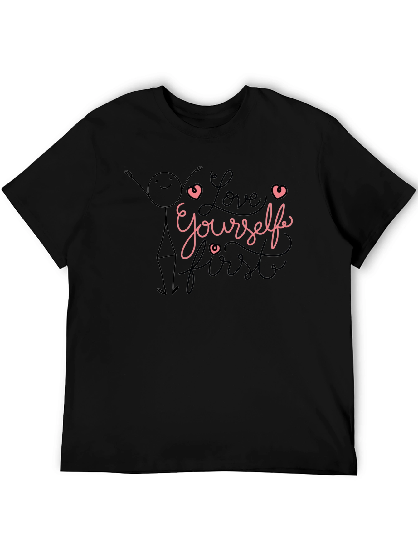 Love Yourself First Black Graphic Tee
