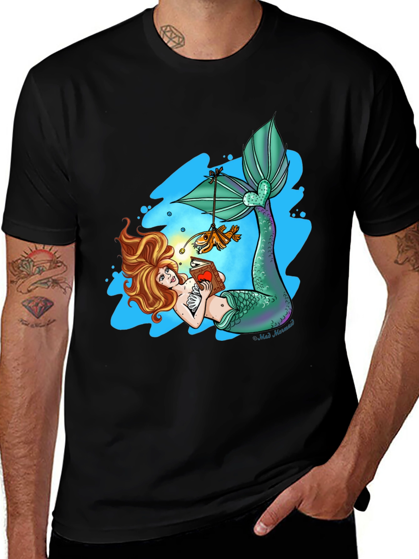 Mermaid Reading Book T-Shirt - Unique Graphic Tee