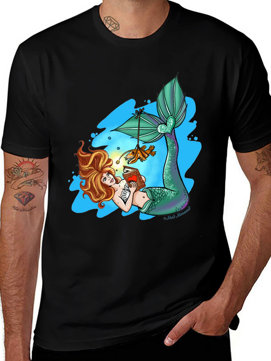 Mermaid Reading Book T-Shirt - Unique Graphic Tee