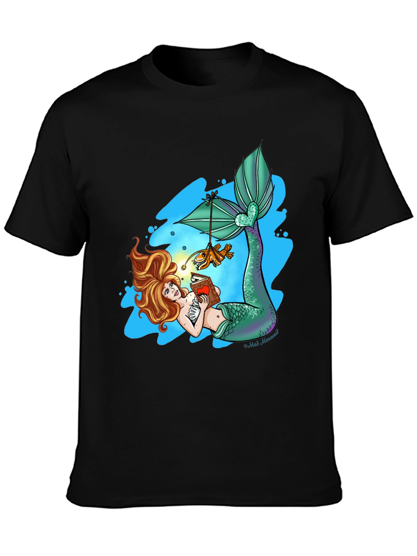 Mermaid Reading Book T-Shirt - Unique Graphic Tee