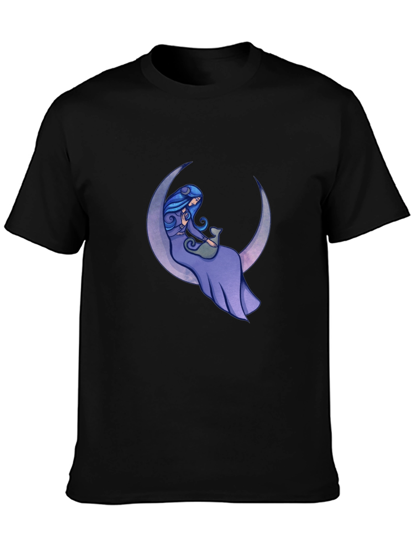 Woman on Moon Graphic T-Shirt - Black