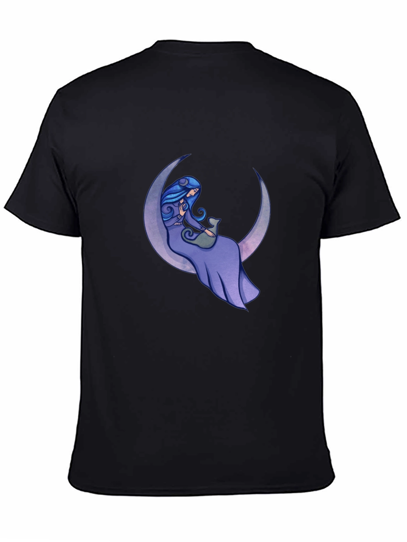 Woman on Moon Graphic T-Shirt - Black