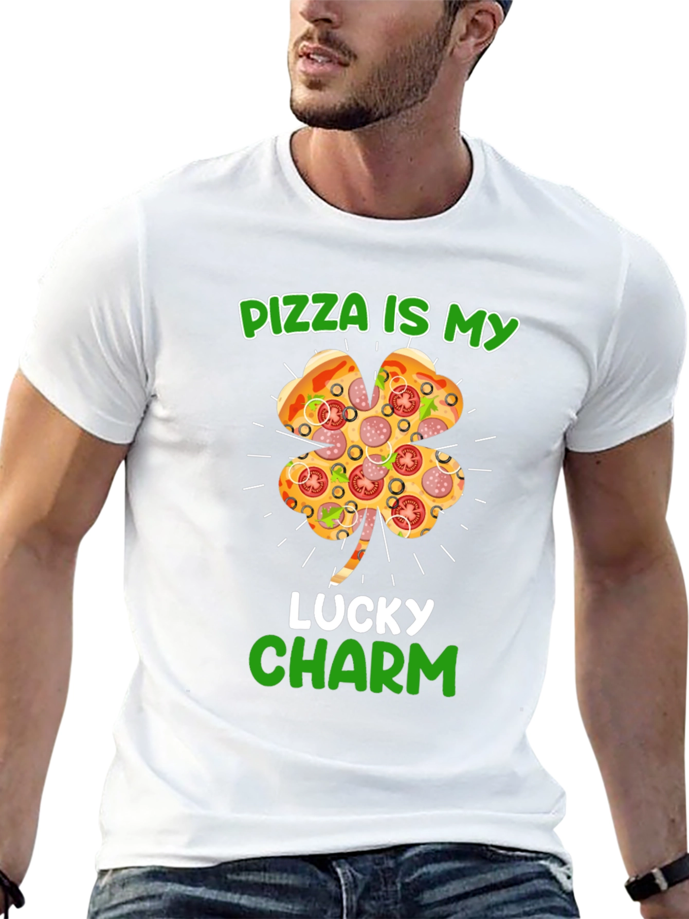 Pizza Lucky Charm St. Patricks Day Graphic T-Shirt