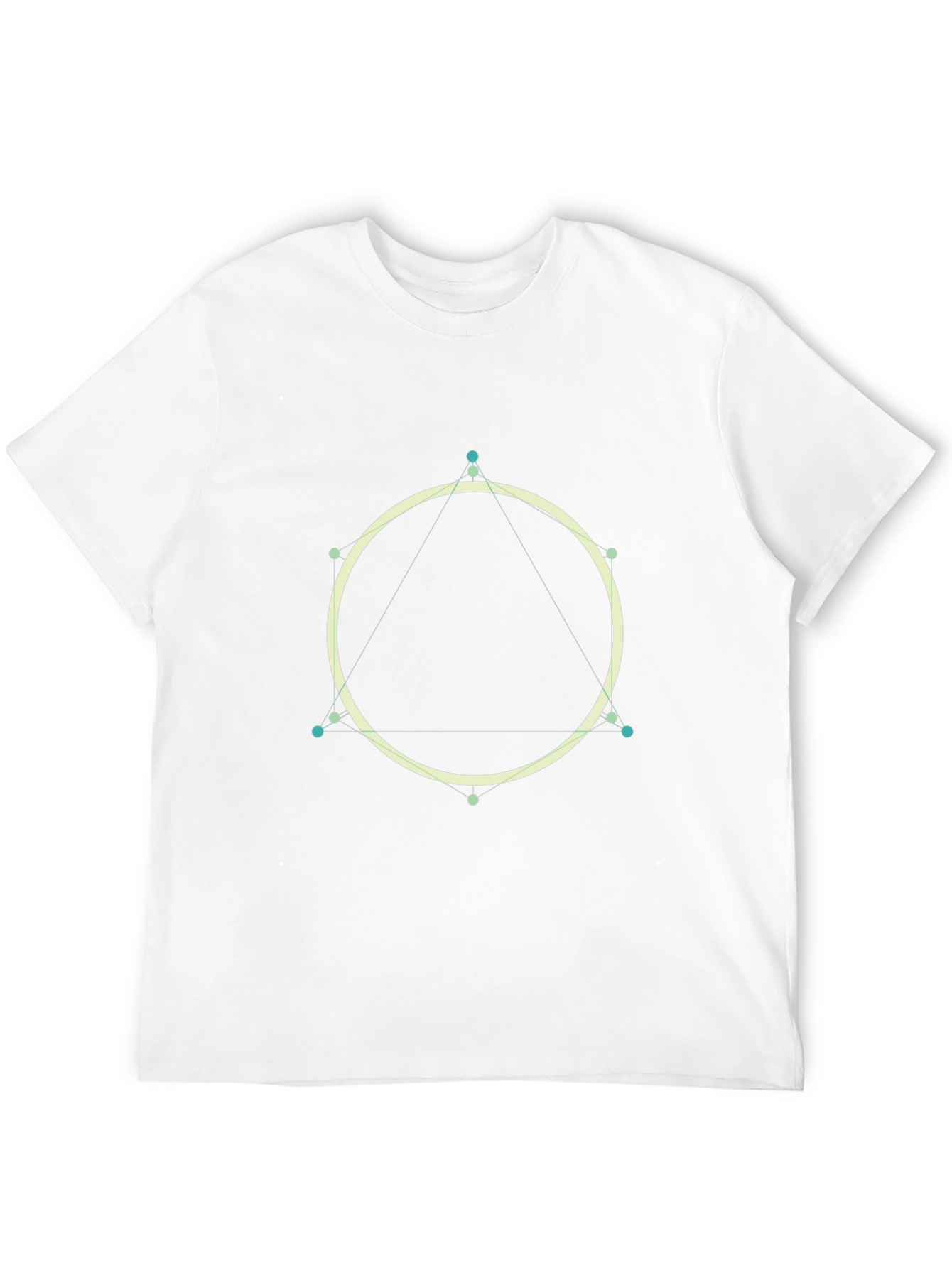Geometric Circle & Triangle Graphic Black T-Shirt