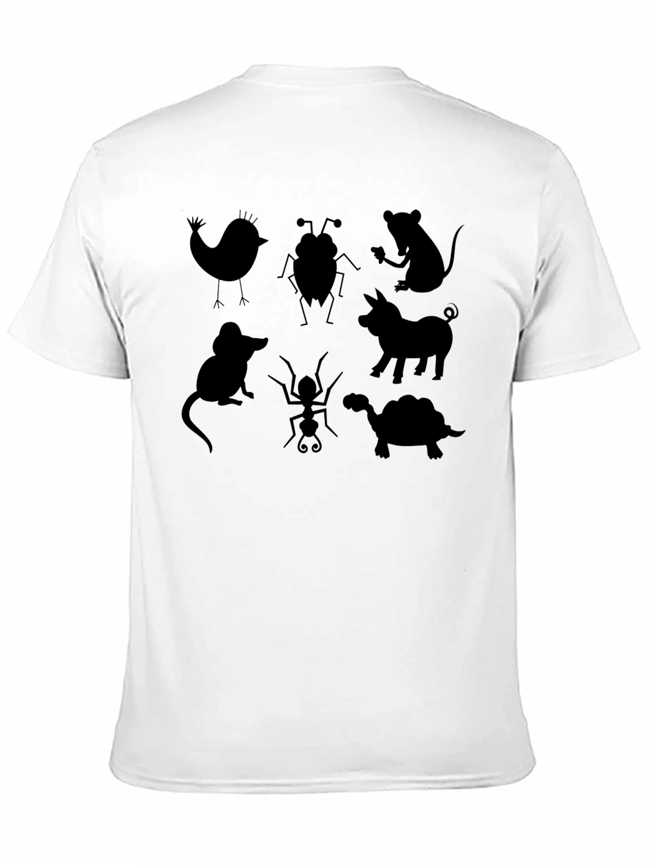 Animal Silhouette Graphic Tee - Black
