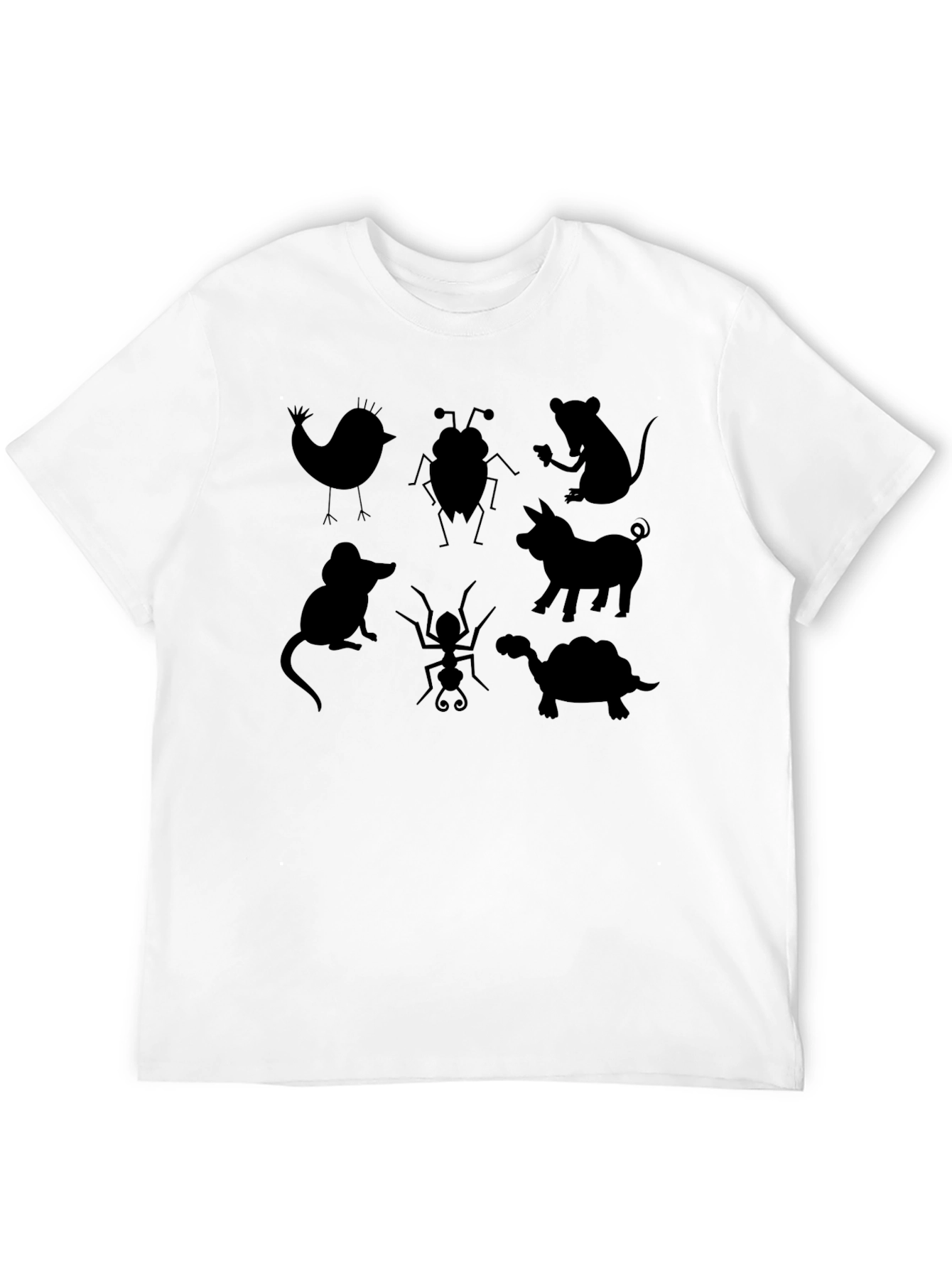 Animal Silhouette Graphic Tee - Black