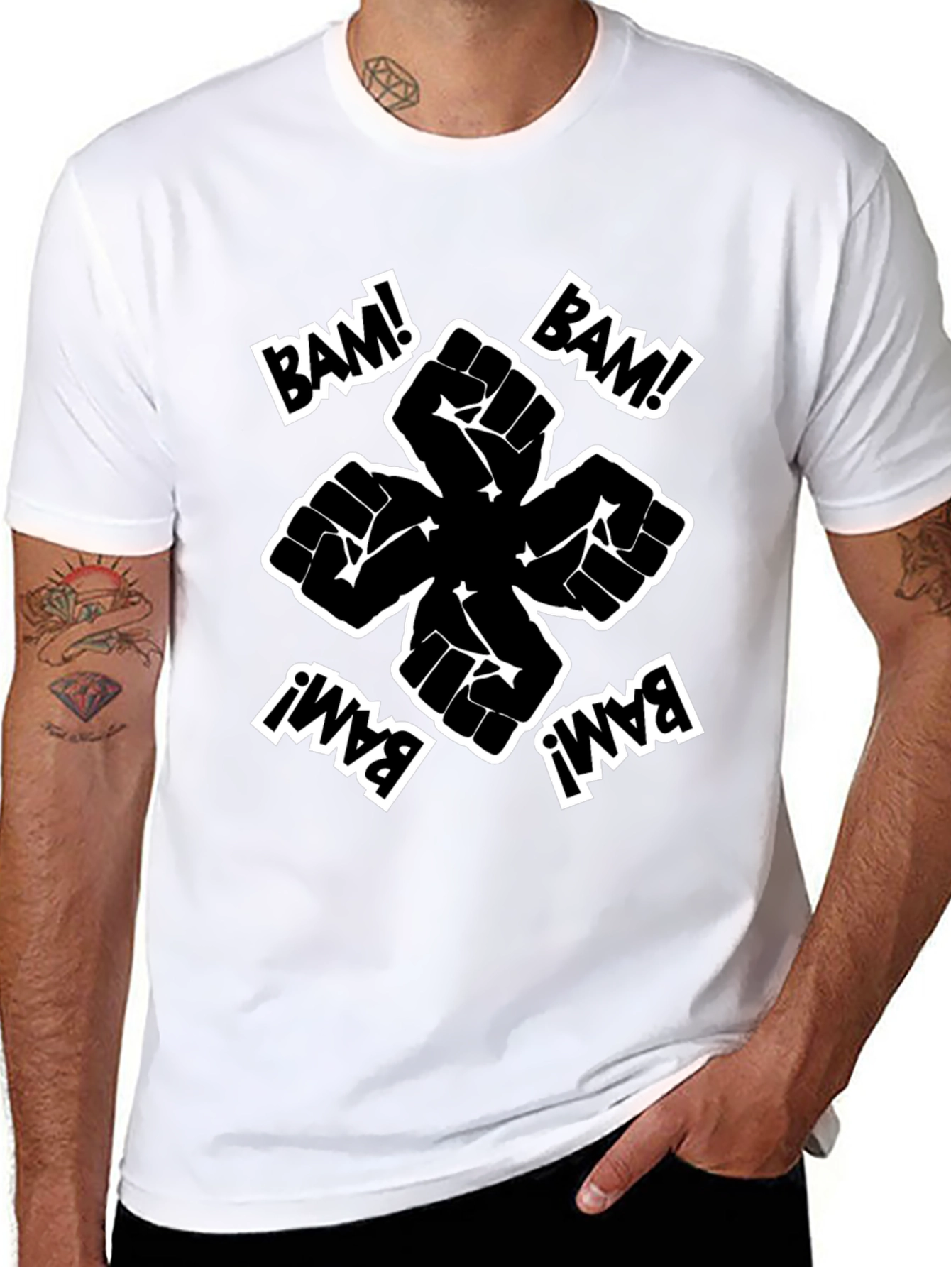 Bam! Fist Power Graphic Tee - Black