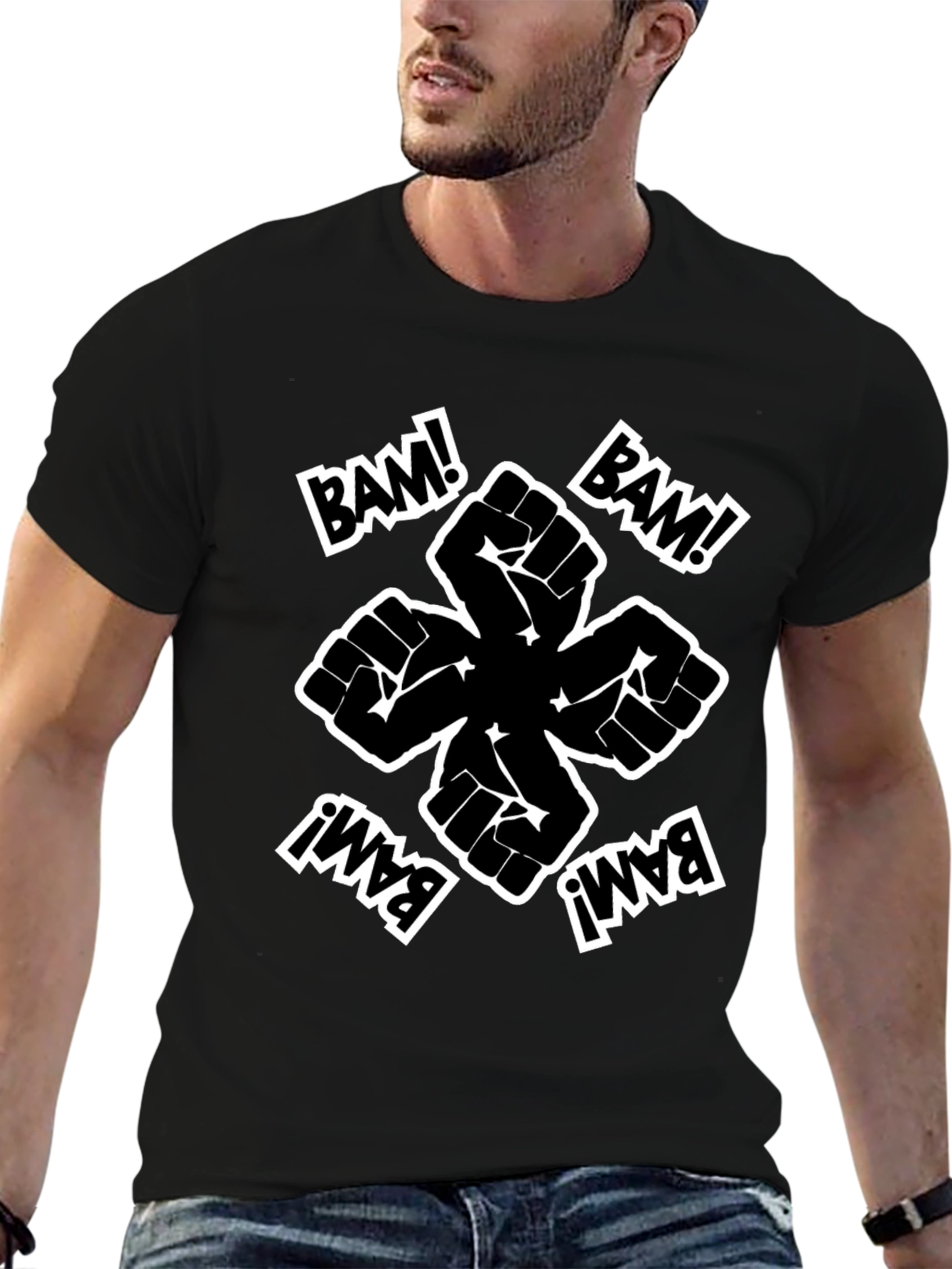 Bam! Fist Power Graphic Tee - Black