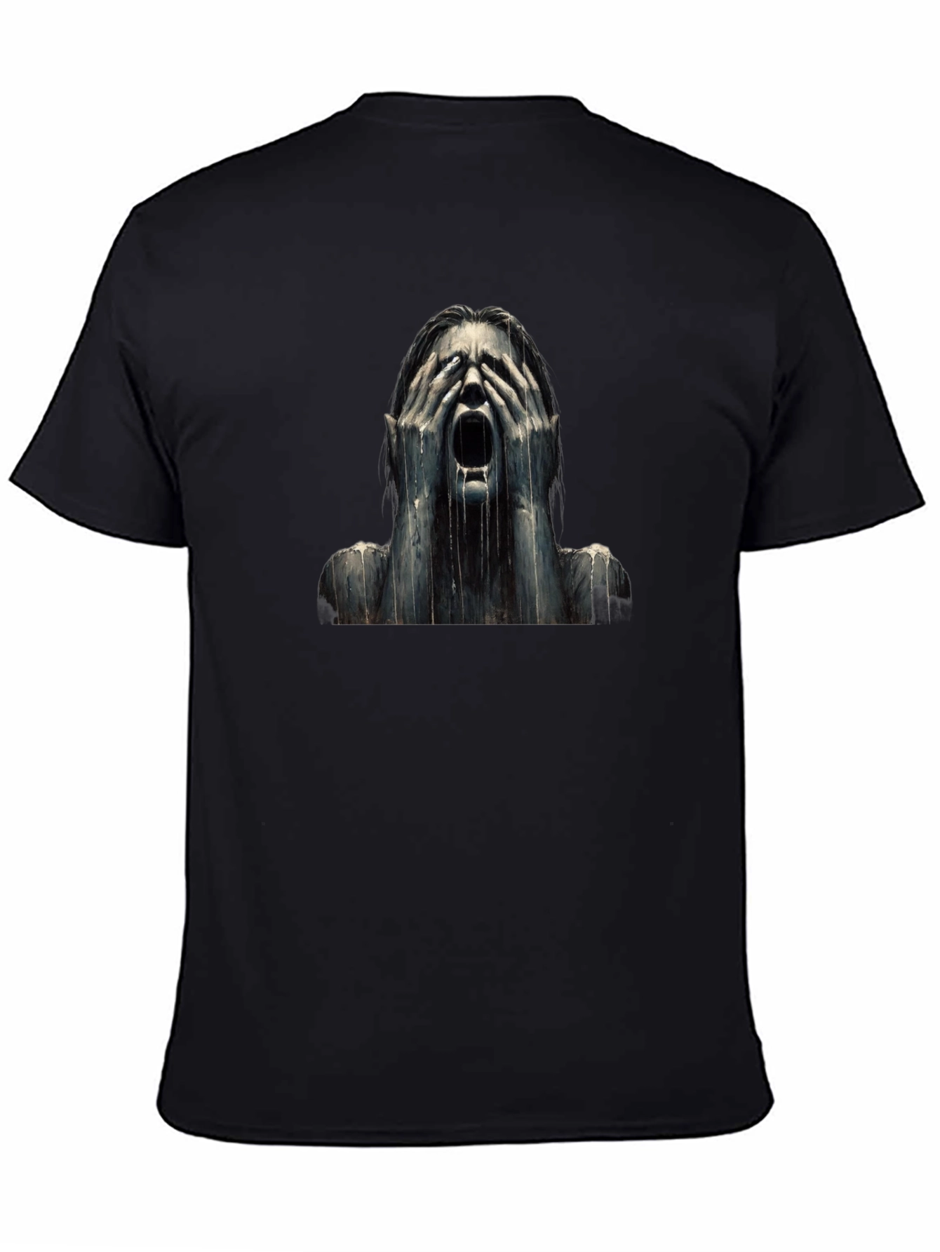 Screaming Woman Graphic Black T-Shirt