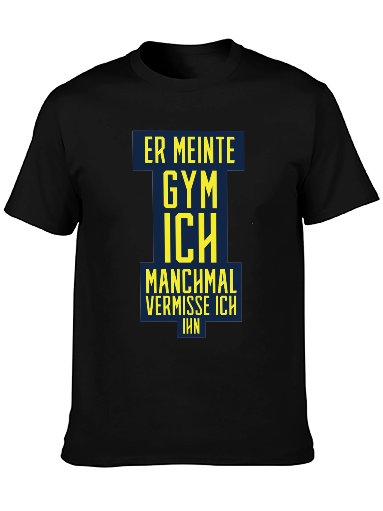 Mens Black Graphic T-Shirt - Gym Humor