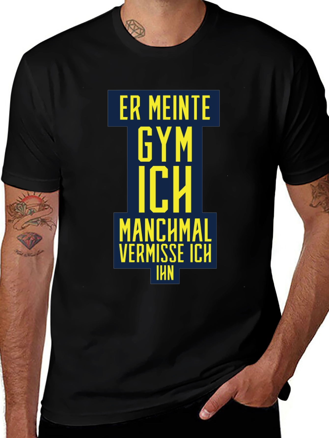 Mens Black Graphic T-Shirt - Gym Humor