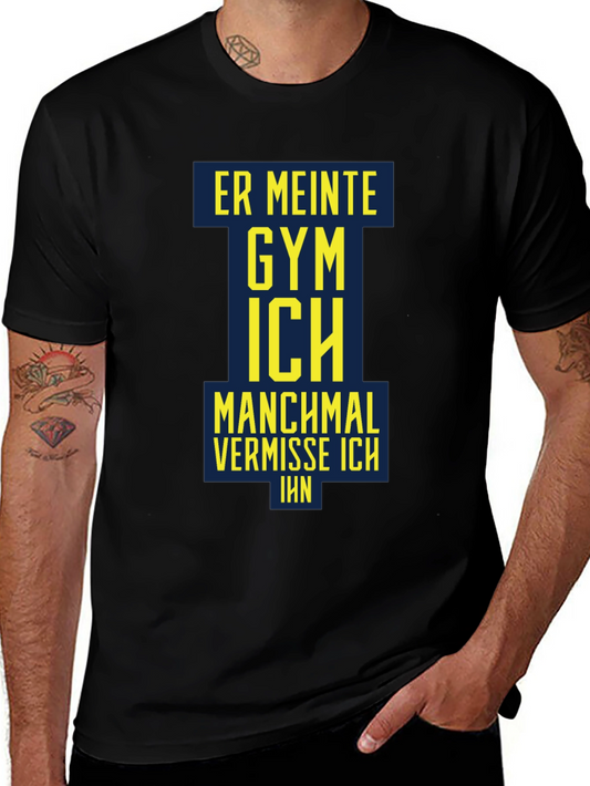 Mens Black Graphic T-Shirt - Gym Humor