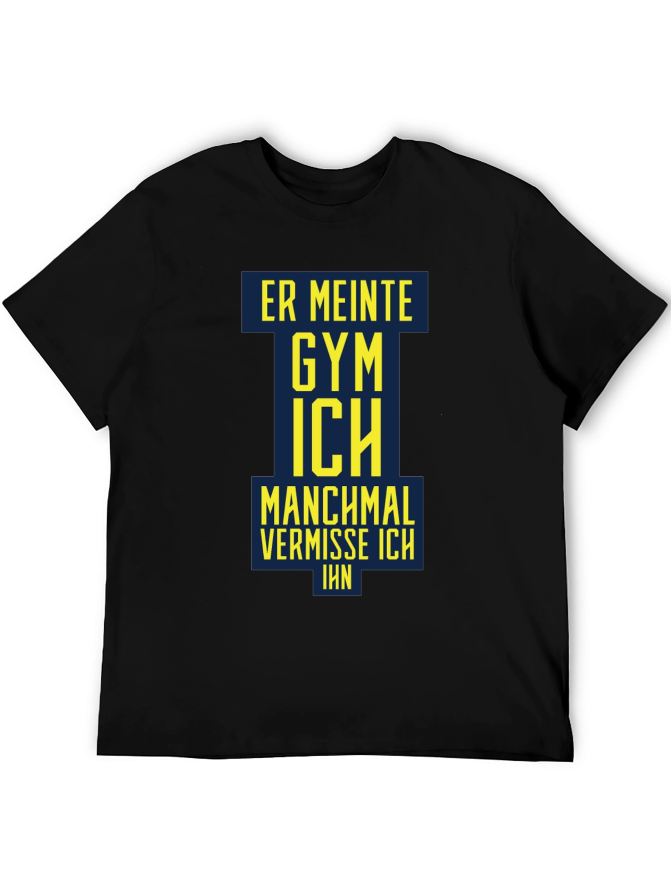 Mens Black Graphic T-Shirt - Gym Humor