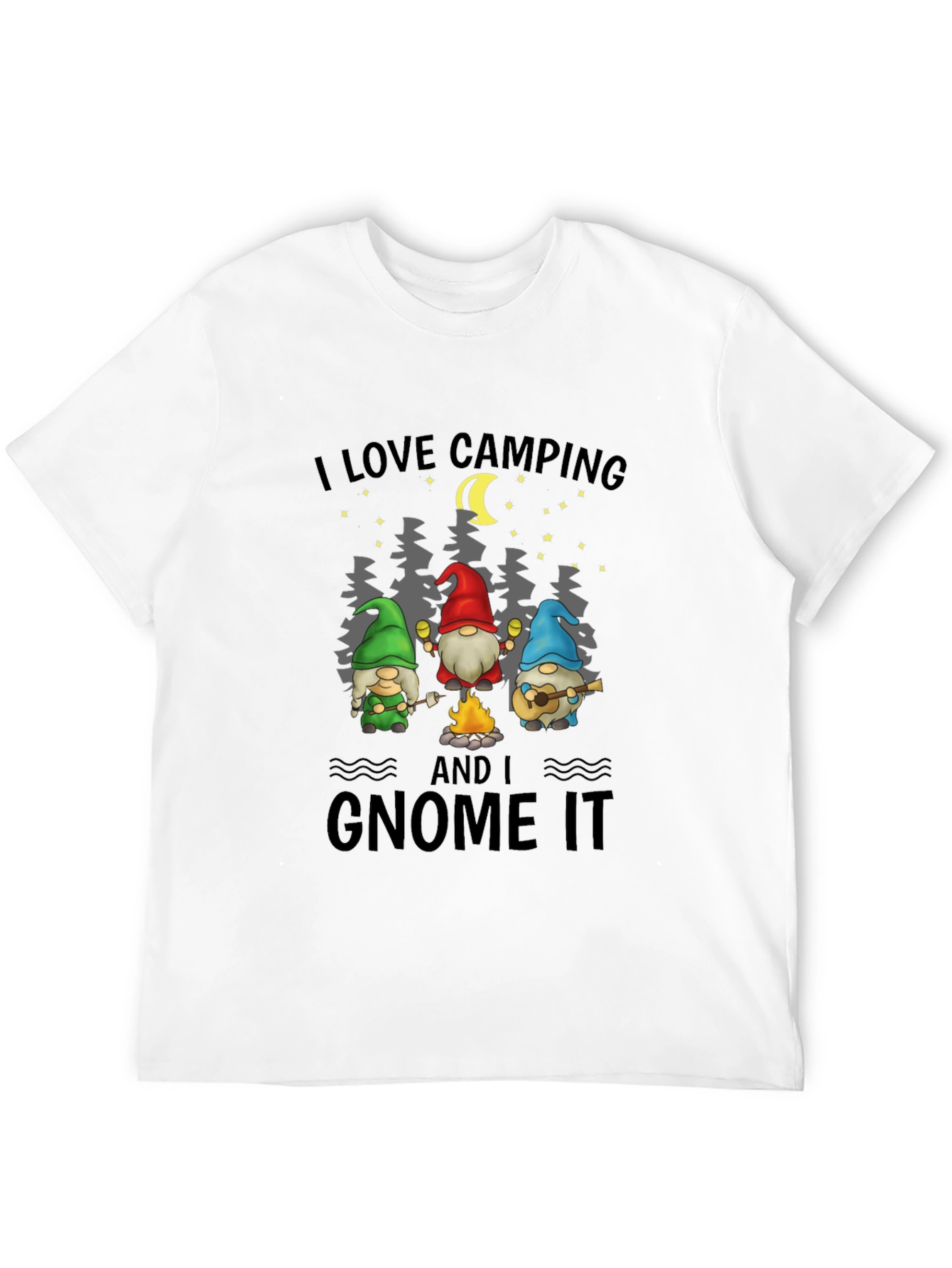 I Love Camping and I Gnome It Black T-Shirt
