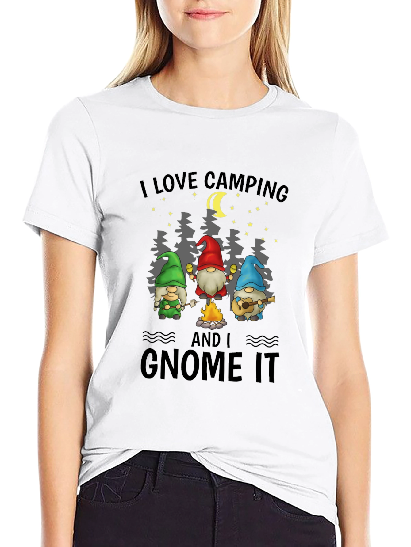 I Love Camping and I Gnome It Black T-Shirt