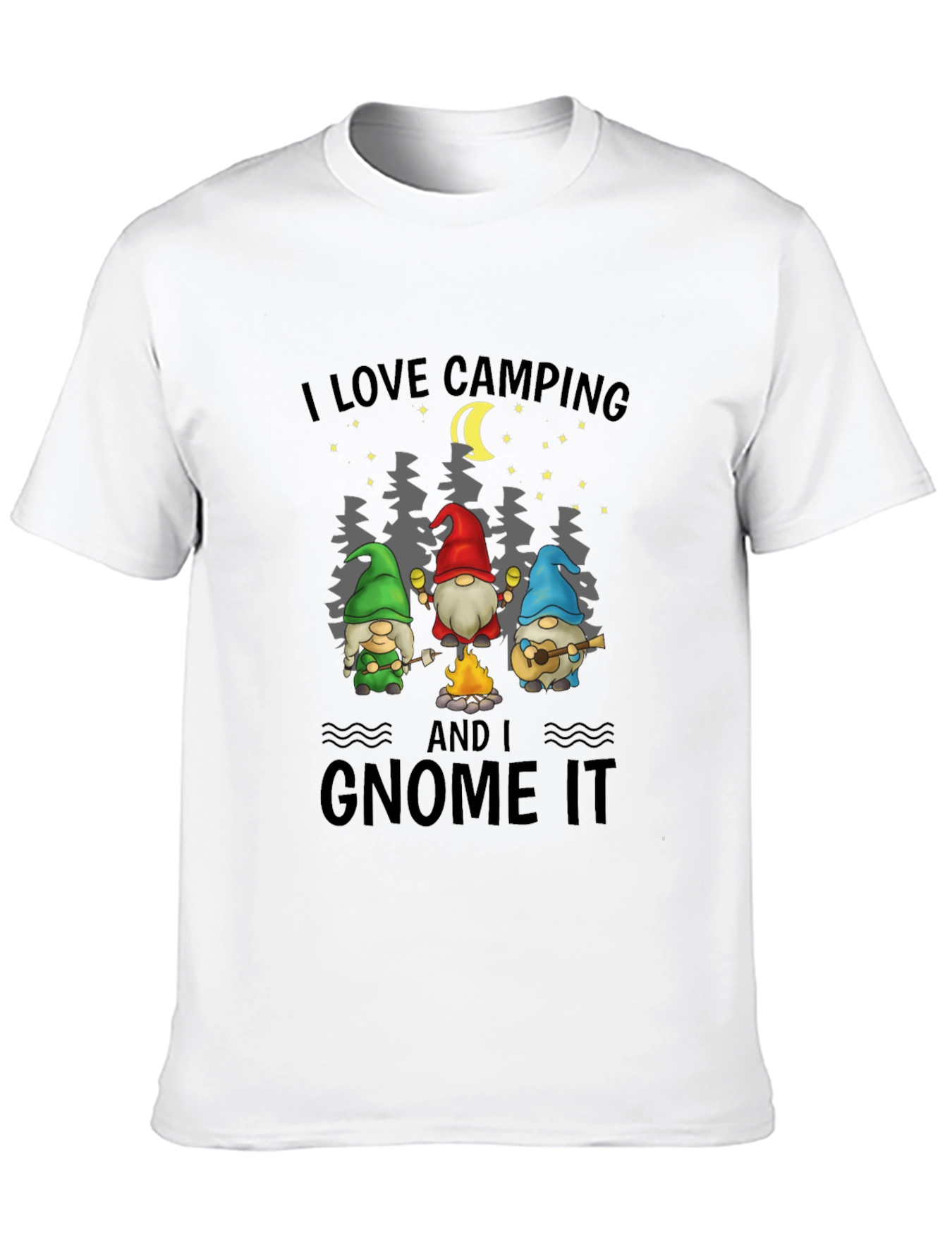 I Love Camping and I Gnome It Black T-Shirt
