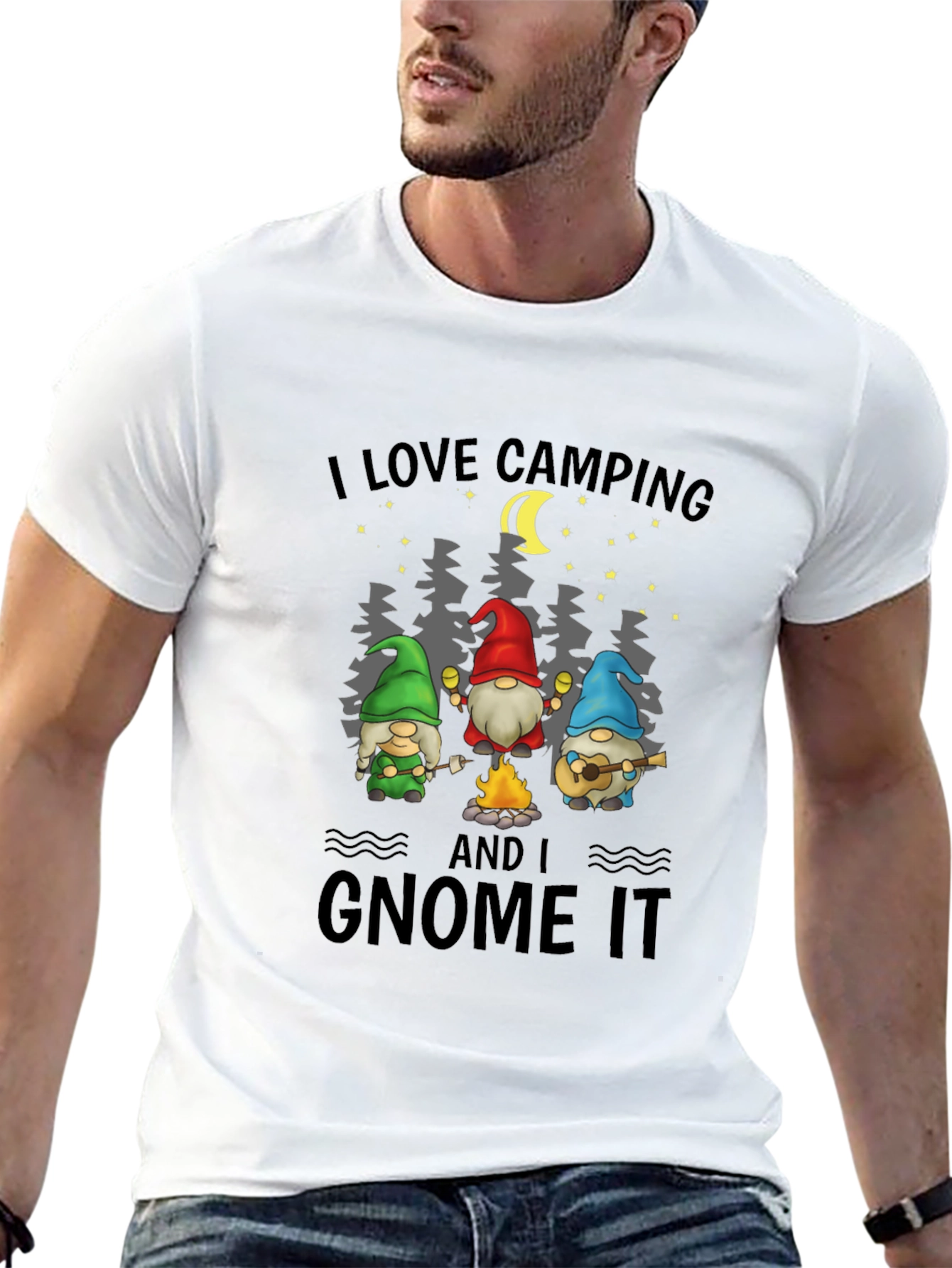 I Love Camping and I Gnome It Black T-Shirt