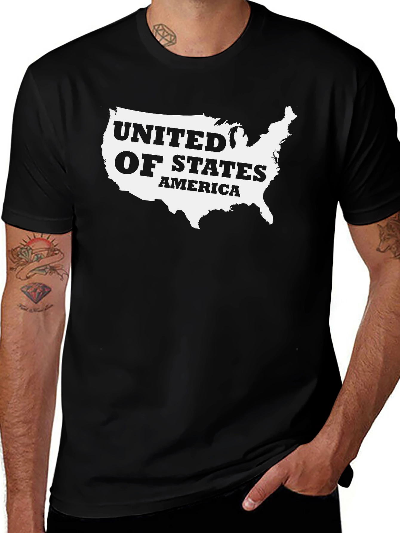 USA Map Graphic T-Shirt - Patriotic Style