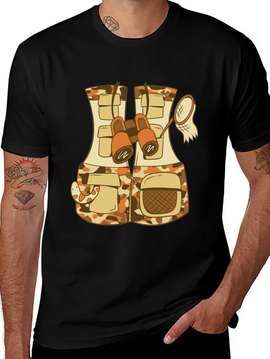 Funny Animal Explorer T-Shirt - Camo Vest and Snake