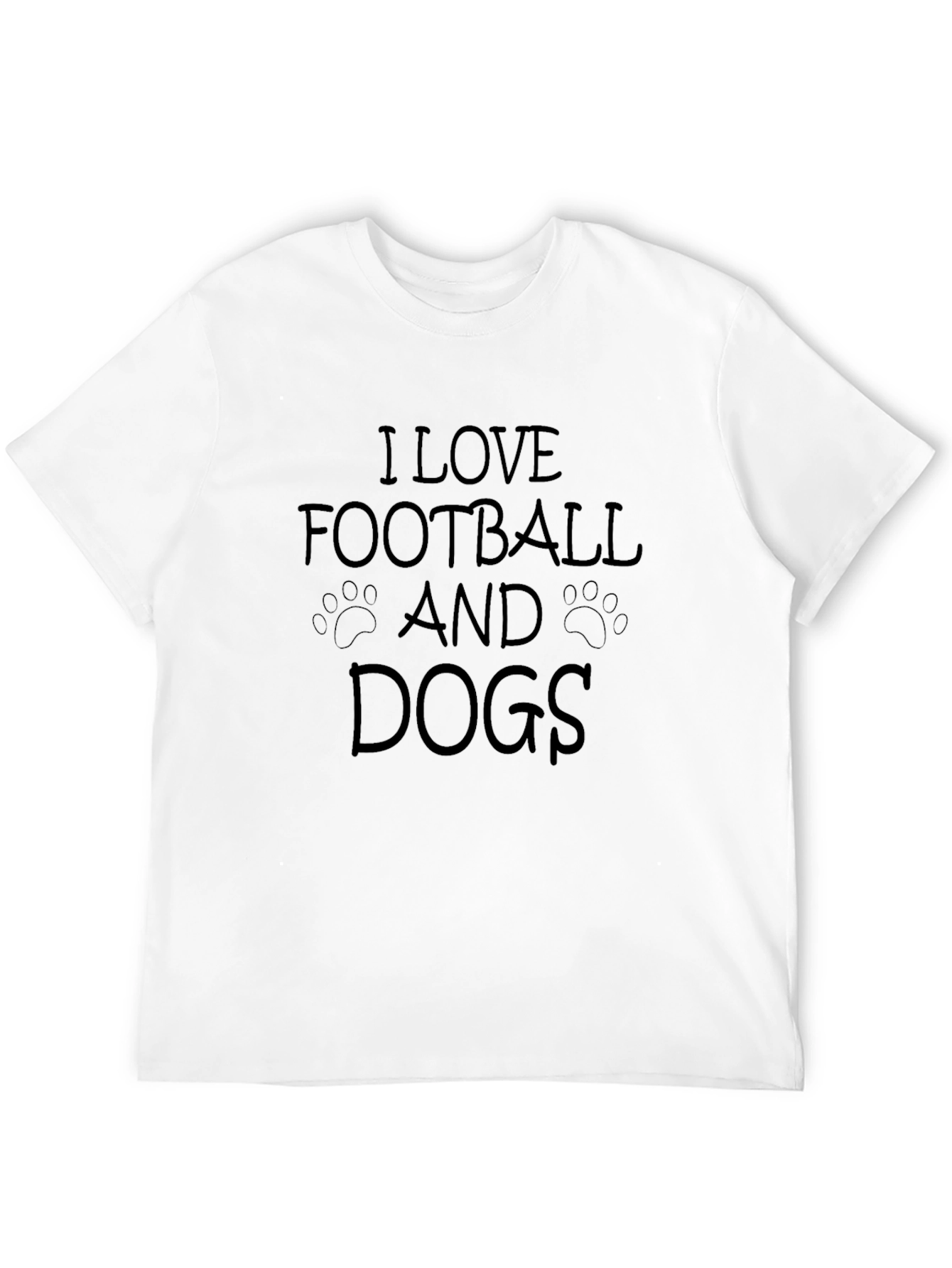 I Love Football and Dogs Graphic Tee