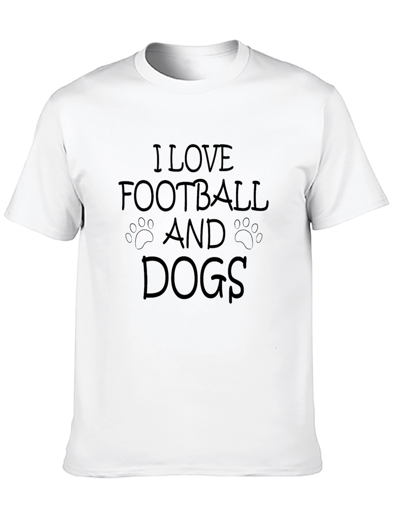 I Love Football and Dogs Graphic Tee