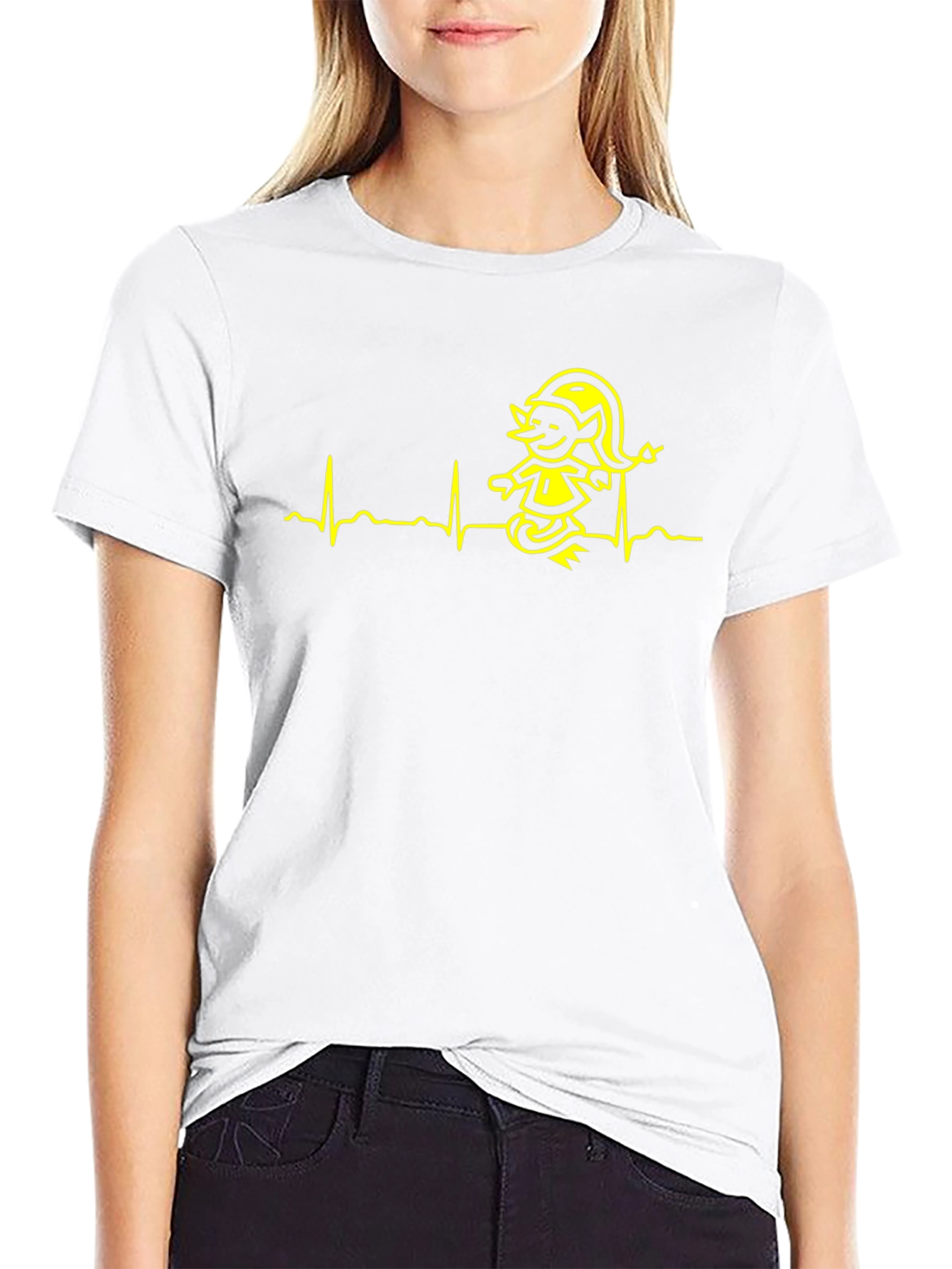 Elf Heartbeat T-Shirt - Black Cotton Tee