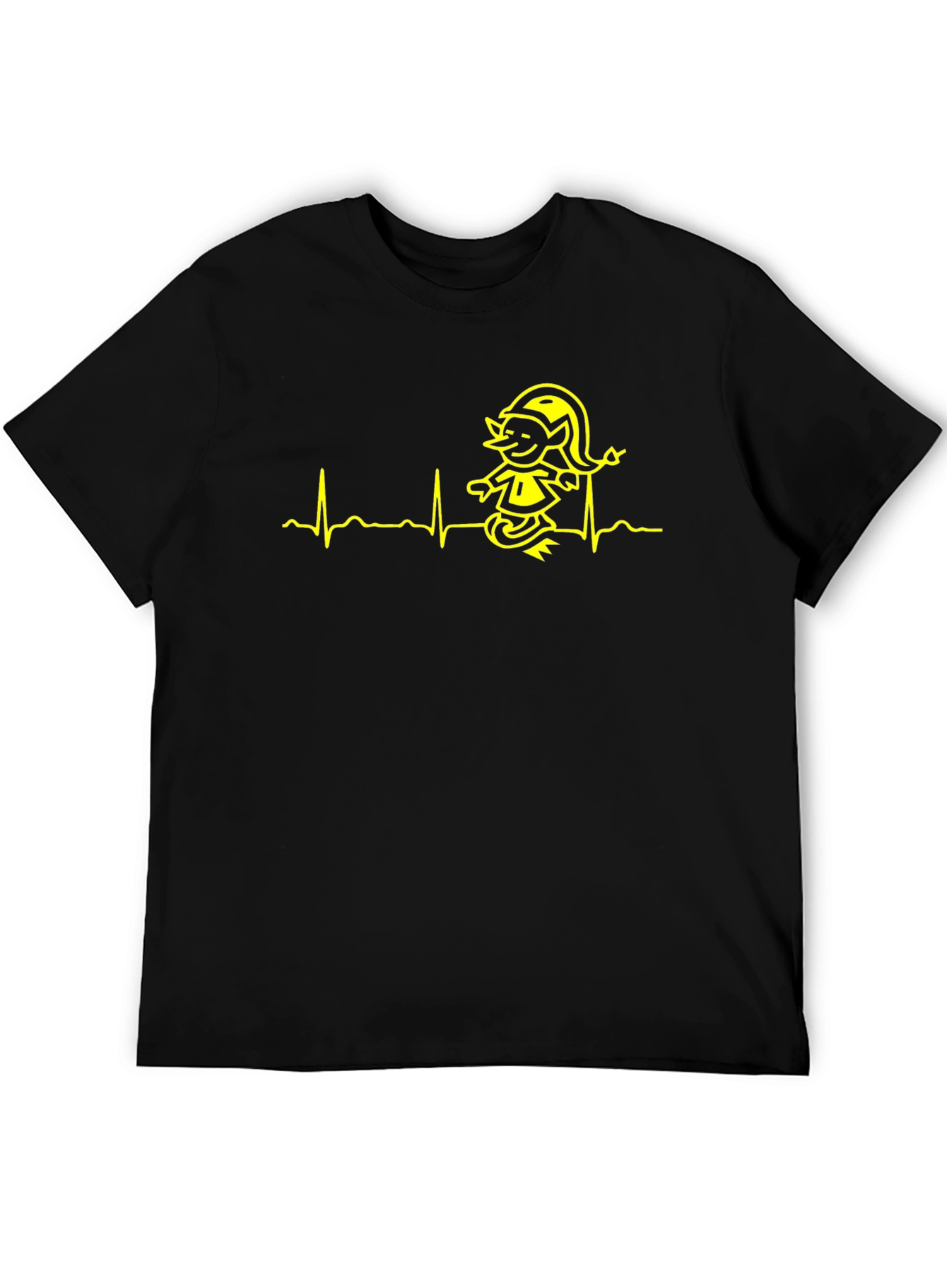 Elf Heartbeat T-Shirt - Black Cotton Tee