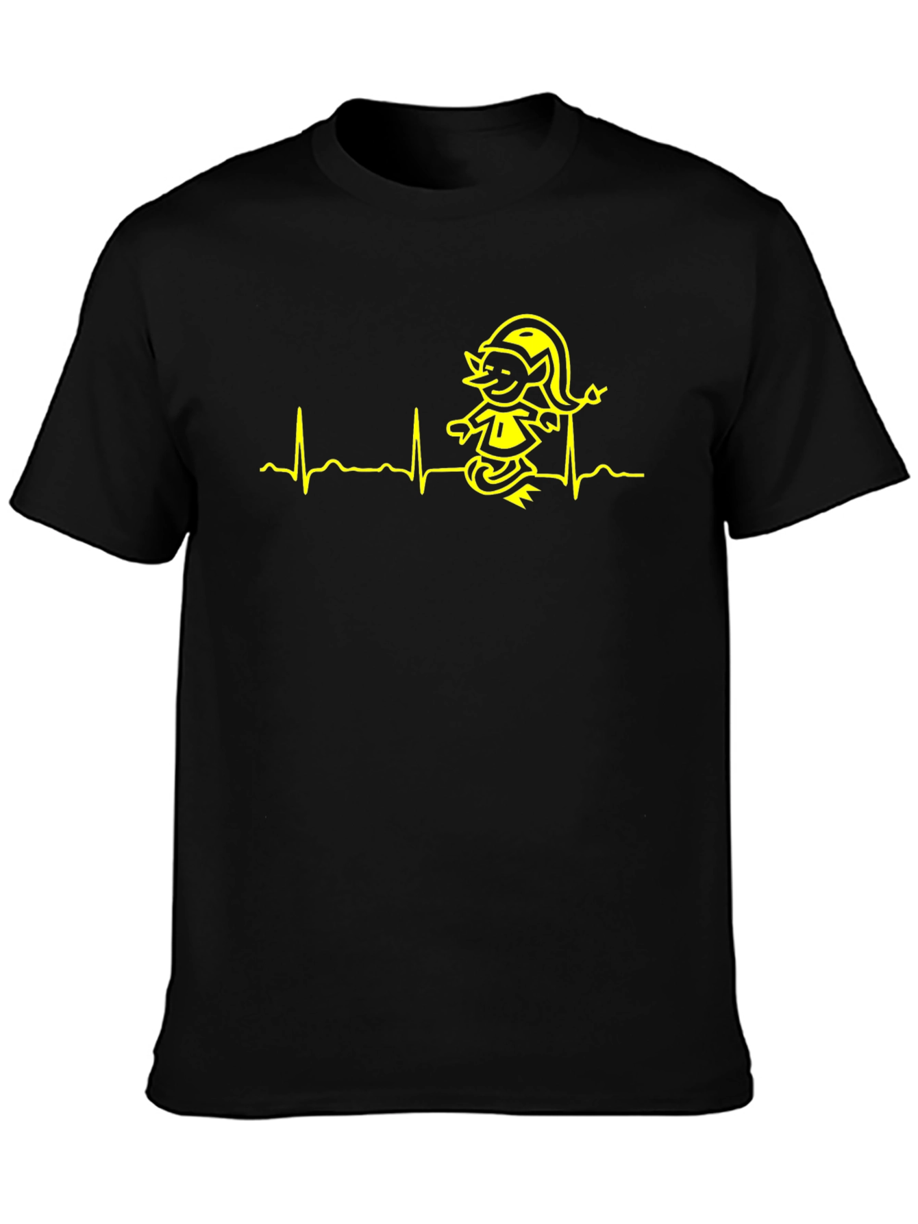 Elf Heartbeat T-Shirt - Black Cotton Tee