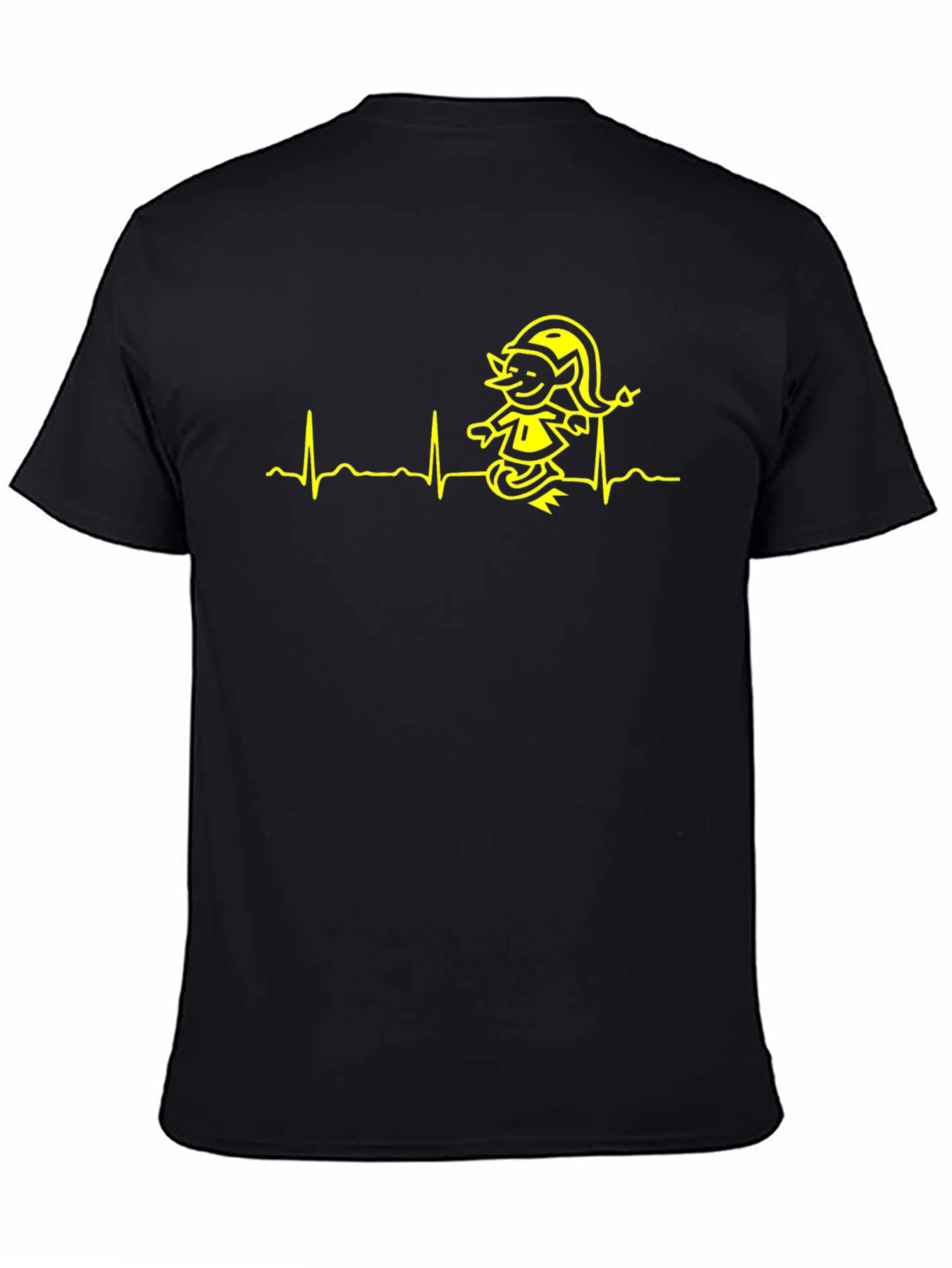 Elf Heartbeat T-Shirt - Black Cotton Tee