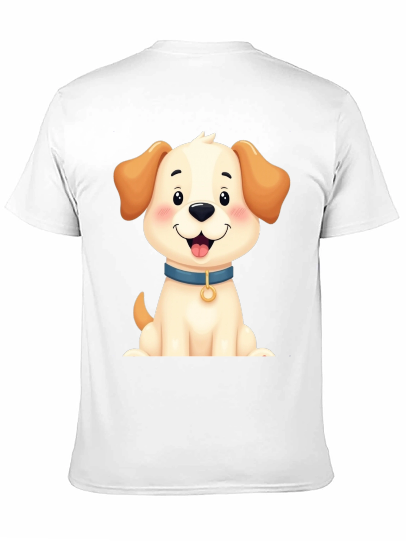 Cute Dog Graphic Tee - Black Cotton Blend