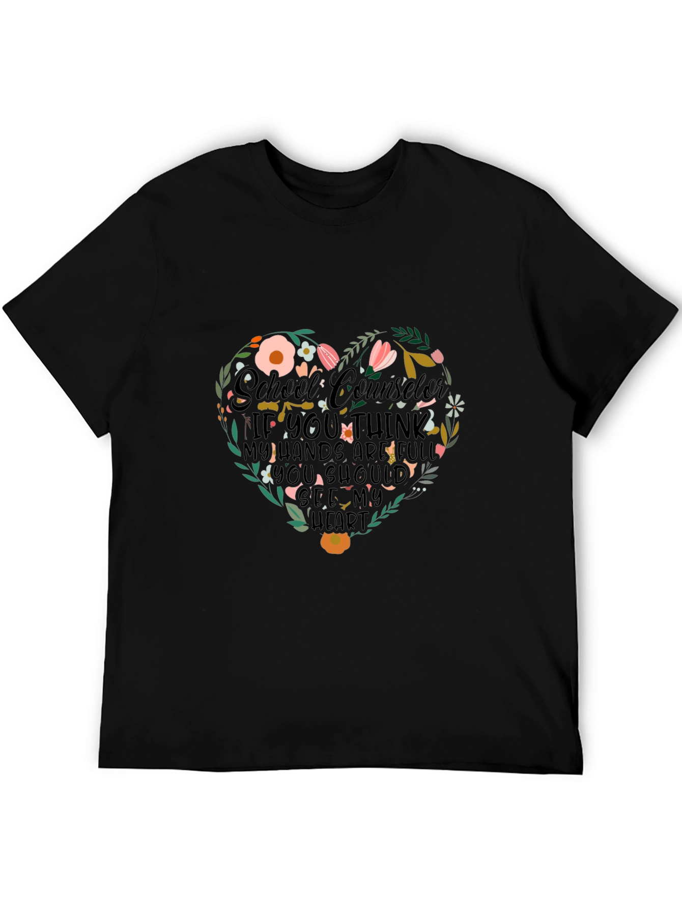 Floral Heart School Counselor T-Shirt