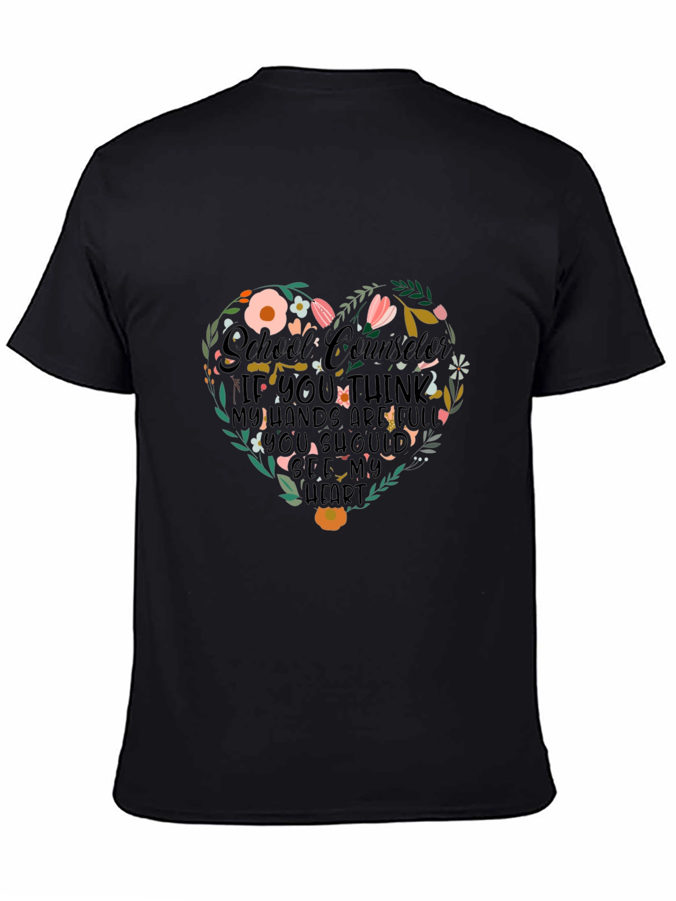 Floral Heart School Counselor T-Shirt